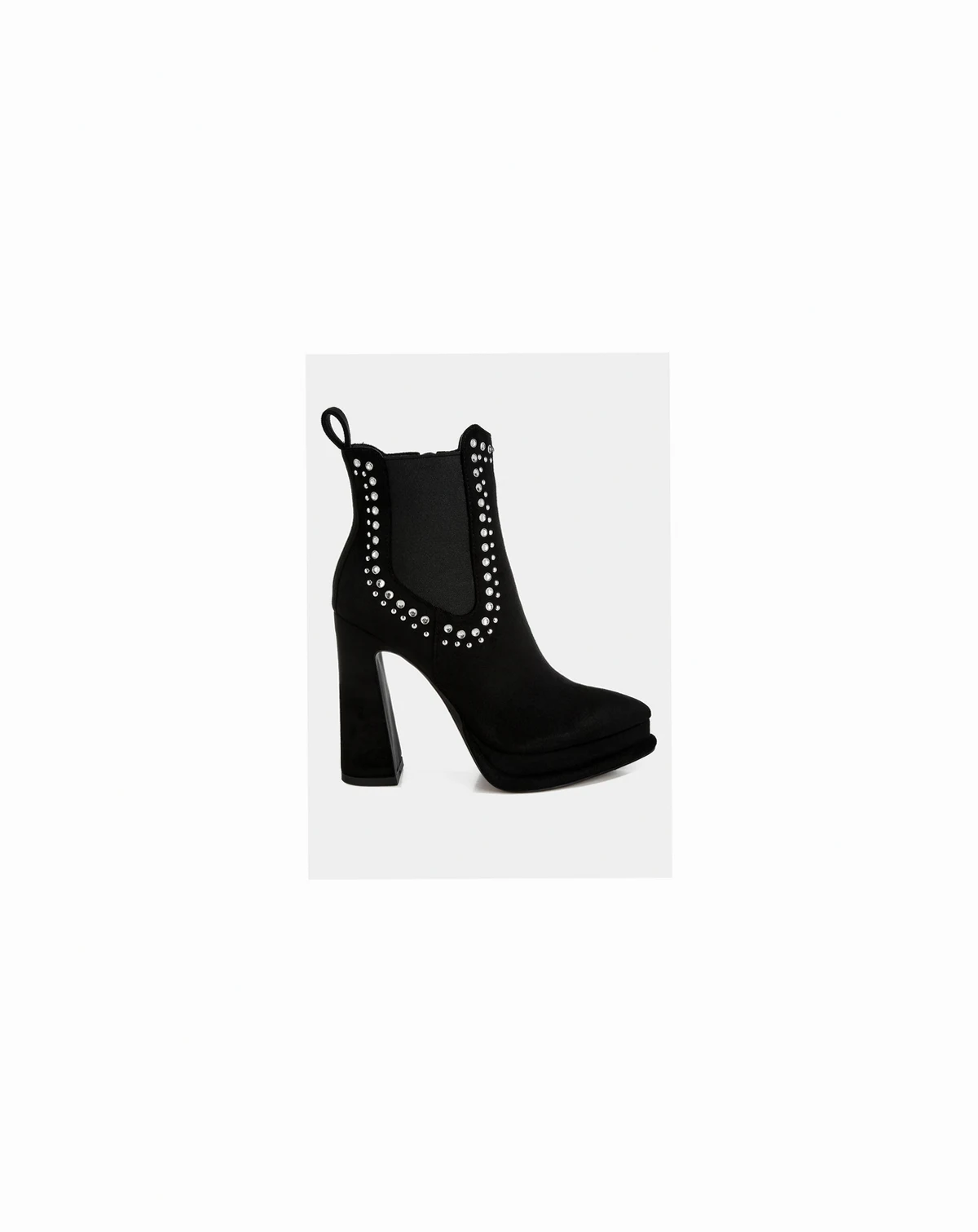 Womens Dalton Studs Embellished High Ankle Boots