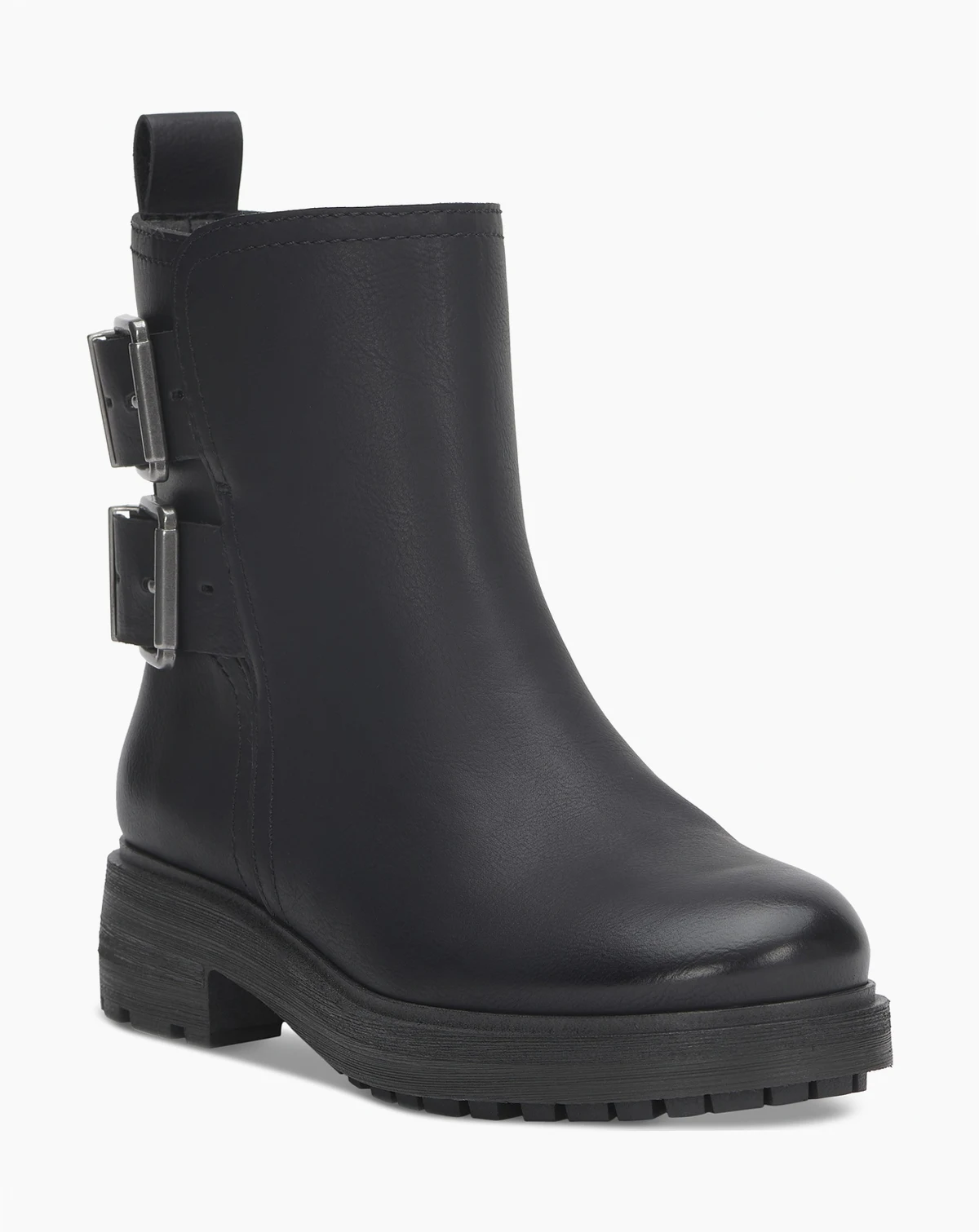 Luck Brand Women's Candre Double Buckle Moto Lug Sole Booties