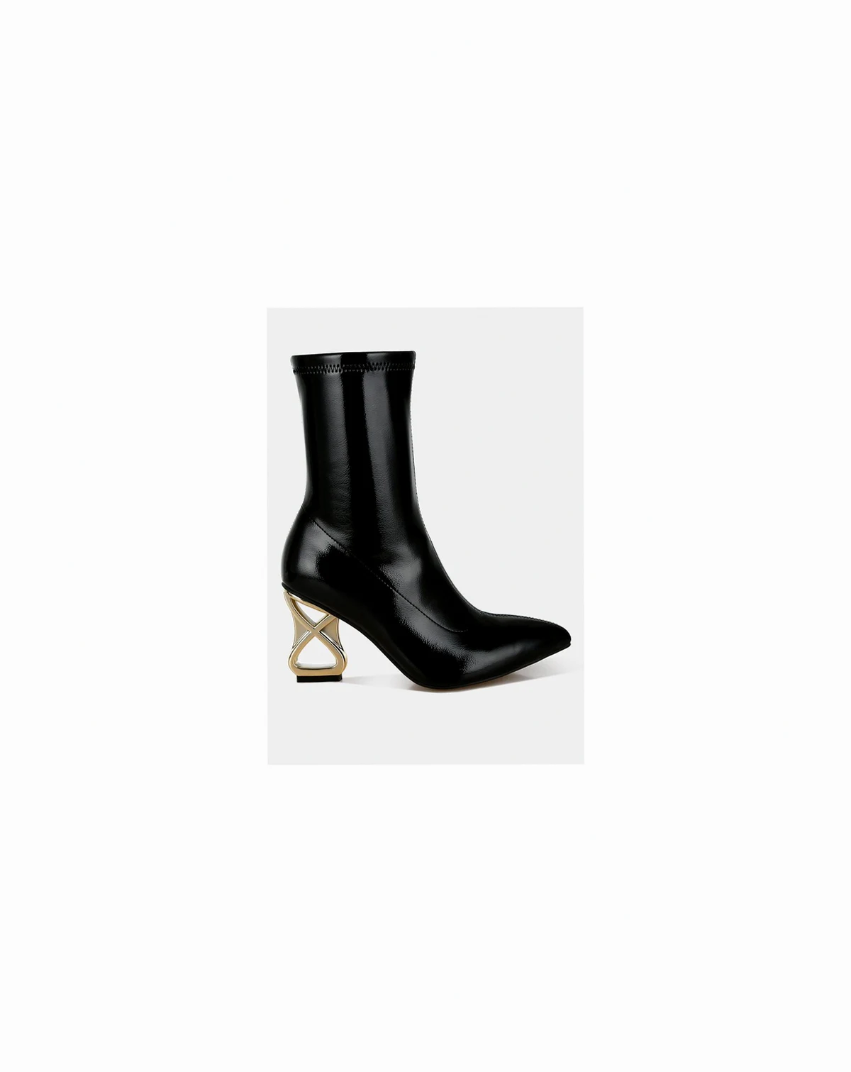 Womens Gaias Fantasy Heel Patent Faux Leather Boots