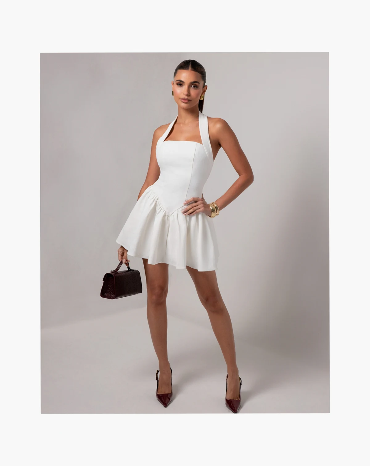 Women's Halter Contour A-Line Mini Dress