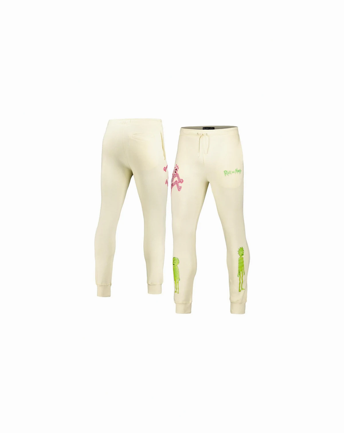 Men's Cream Rick And Morty Electric Shock Rick Jogger Pants