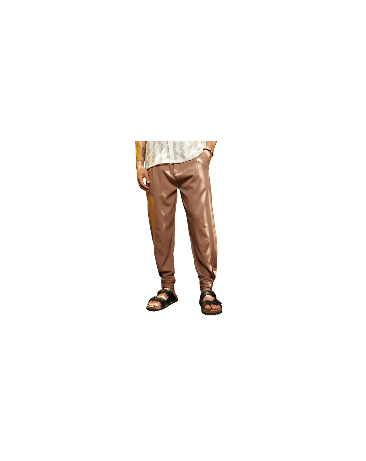 Men's Tan Brown Panelled Gurkha Trousers