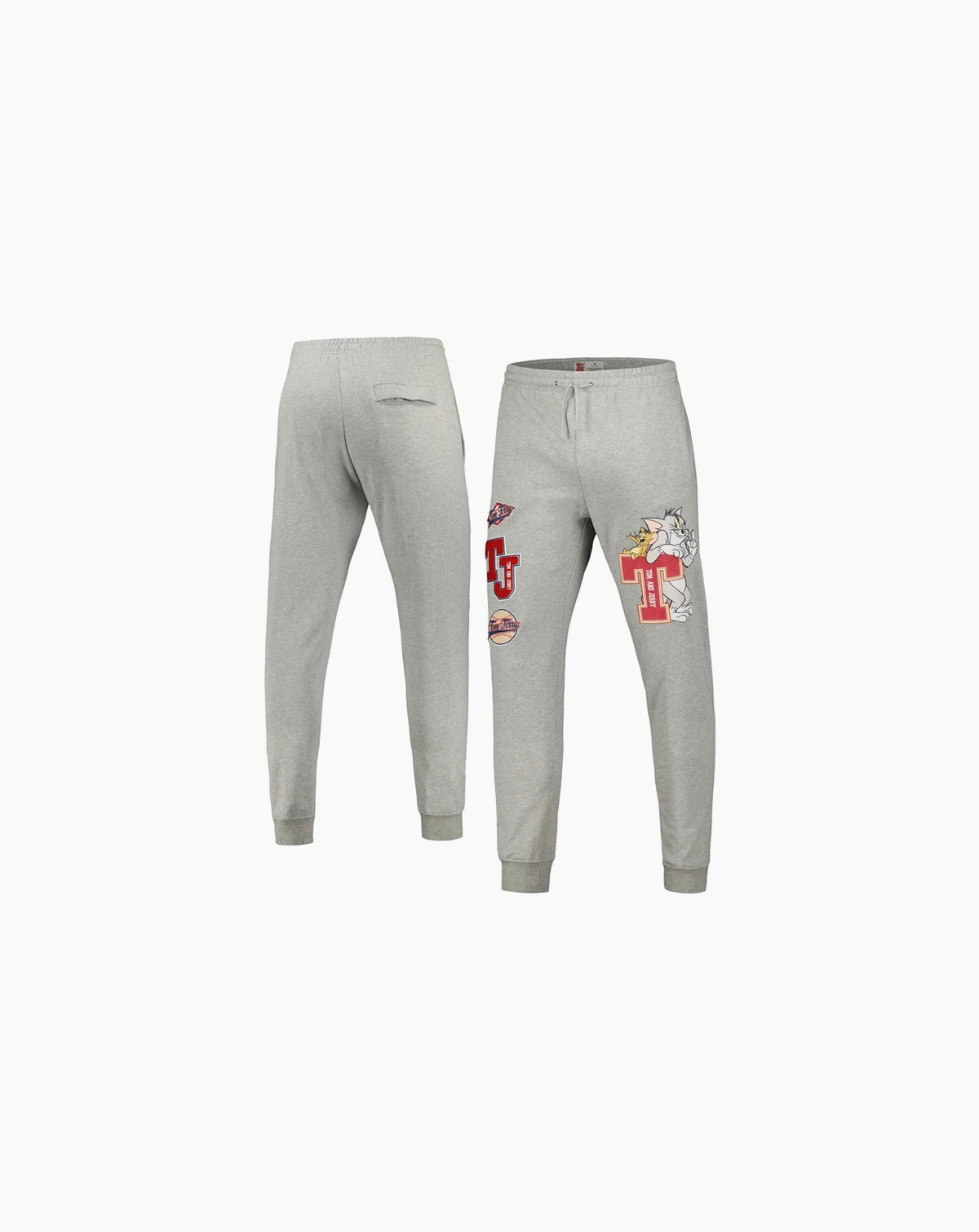 Men's Heather Gray Tom and Jerry University Jogger Pants