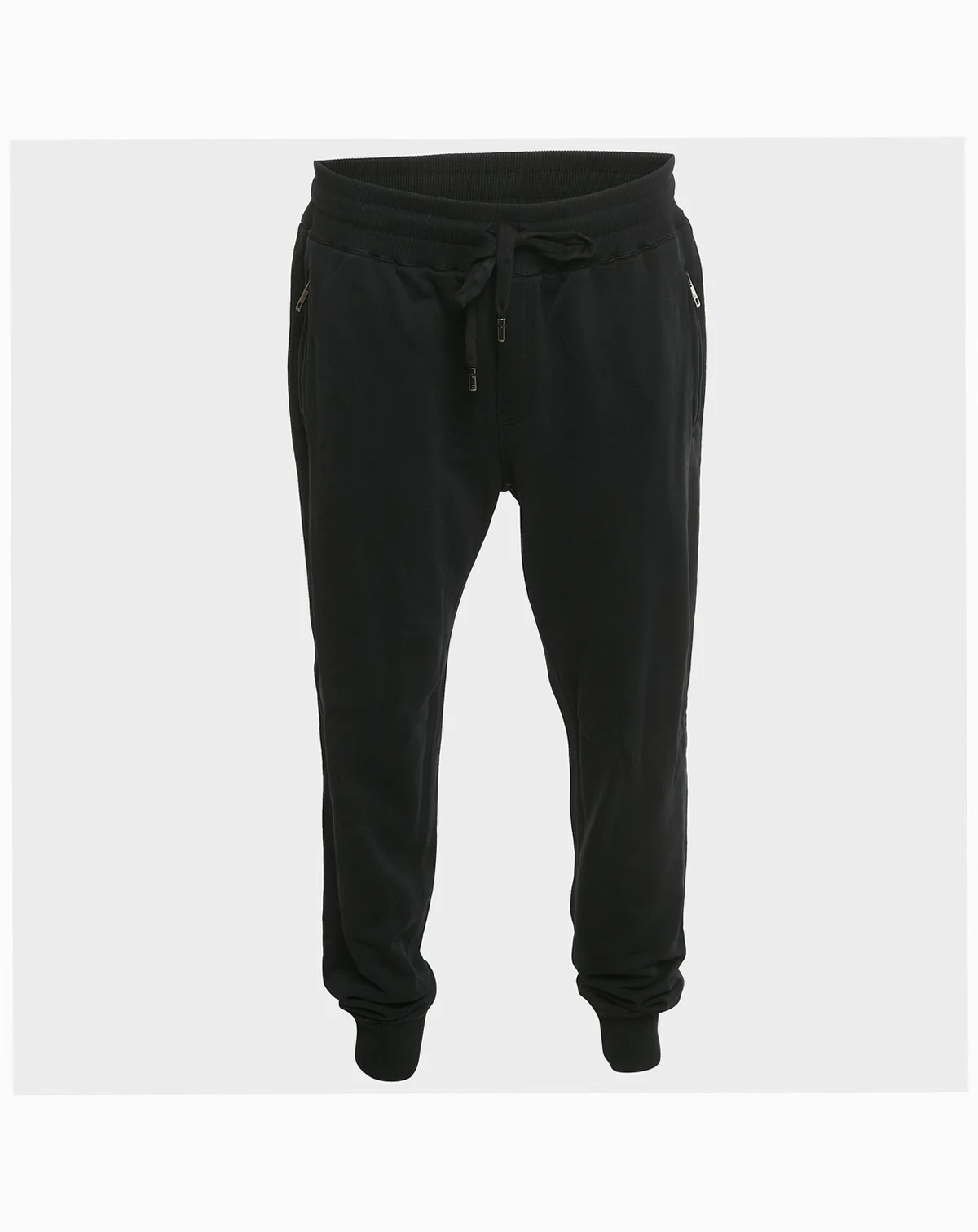 Men's Black Logo Plaque Cotton Sweatpants