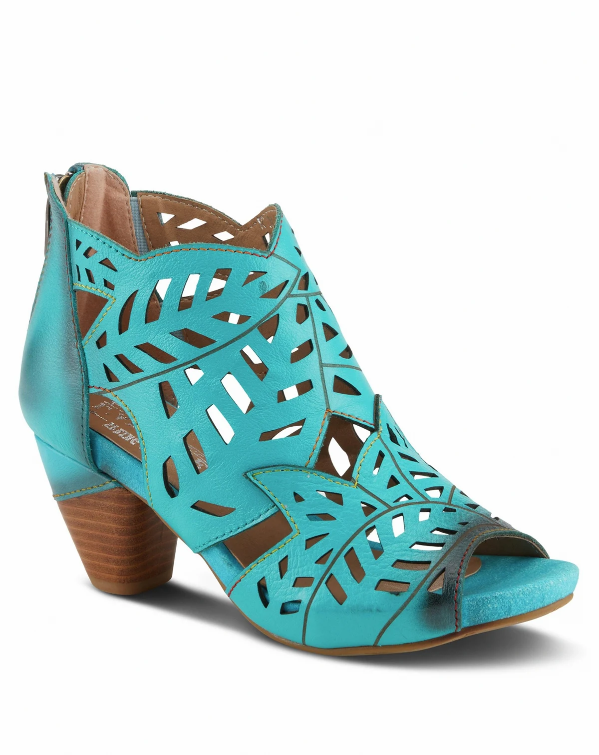 L’Artiste Women’s ICON Laser-Cut Leather Bootie with Ombre Edge and Zipper Closure