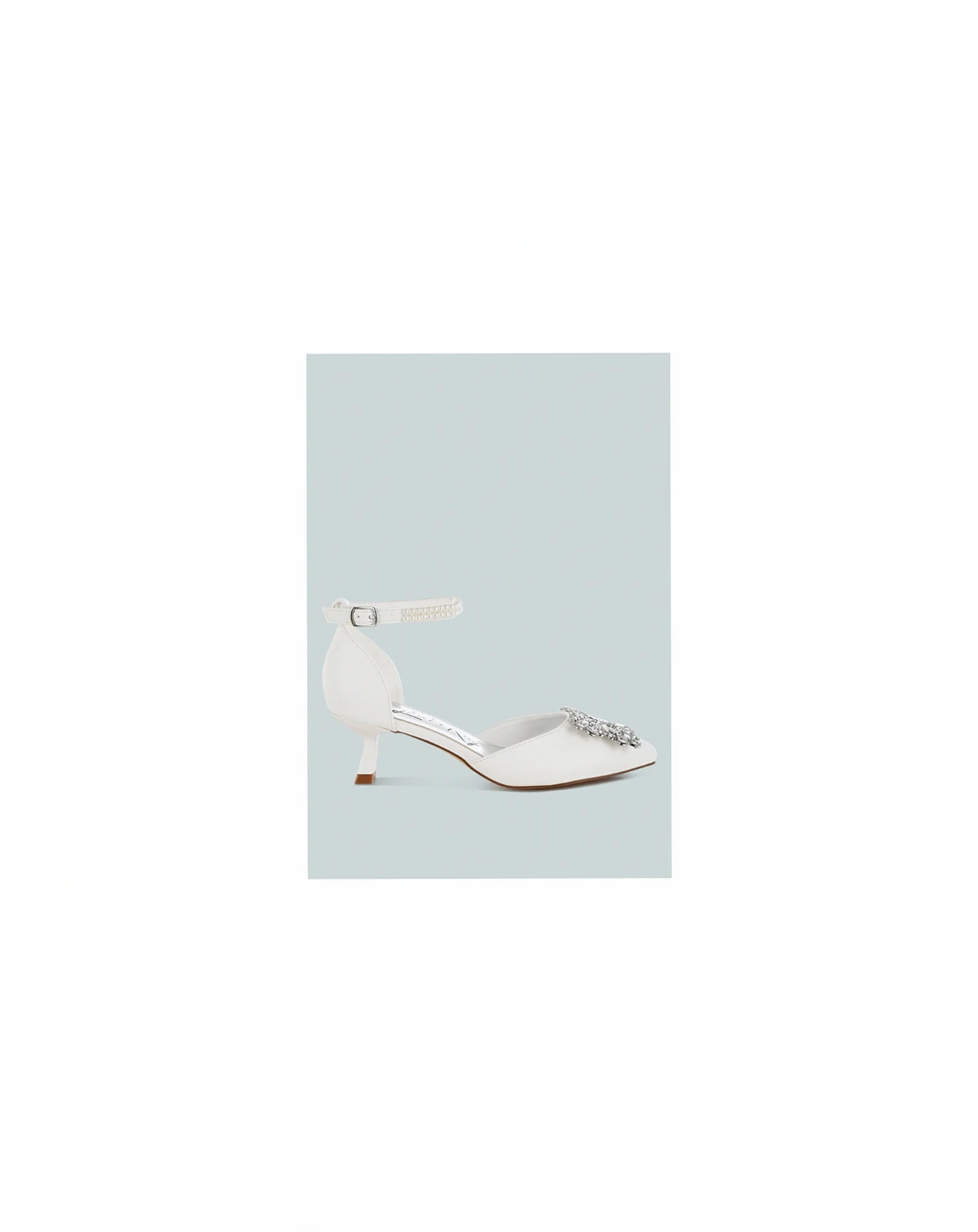 Womens Onkana Diamante Brooch Kitten Heel Sandals
