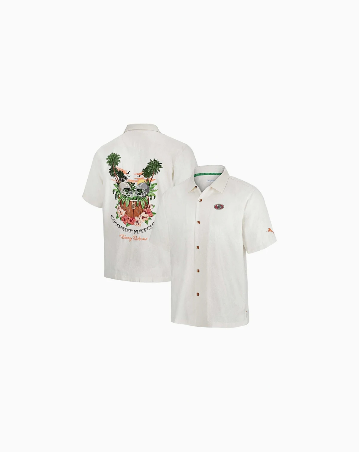 Men's White San Francisco 49ers Coconut Matchup Camp Button-Up Shirt