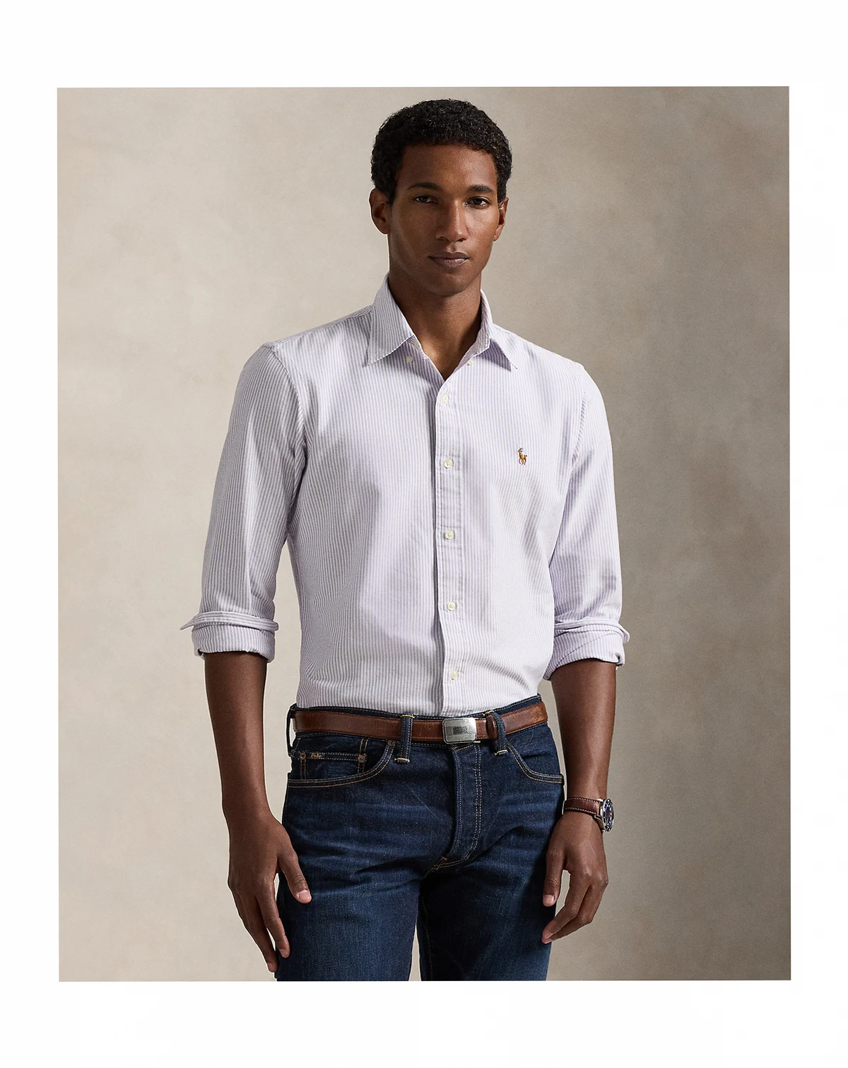 Men's Striped Long-Sleeve Shirt