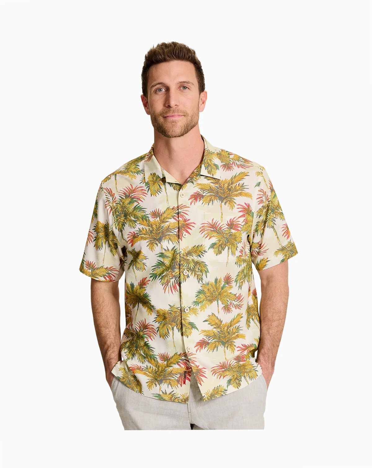 Men's Coastal Ease Palm Voyage Short-Sleeve Shirt