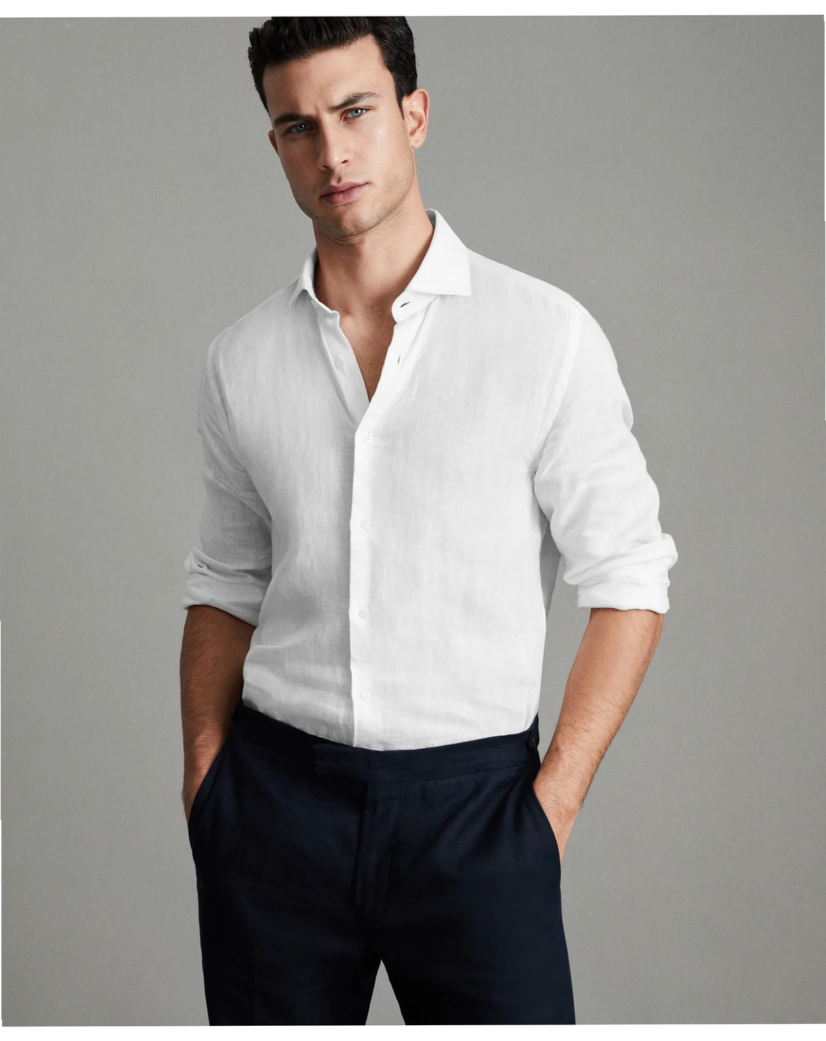 Men's Linen Button-Through Shirt