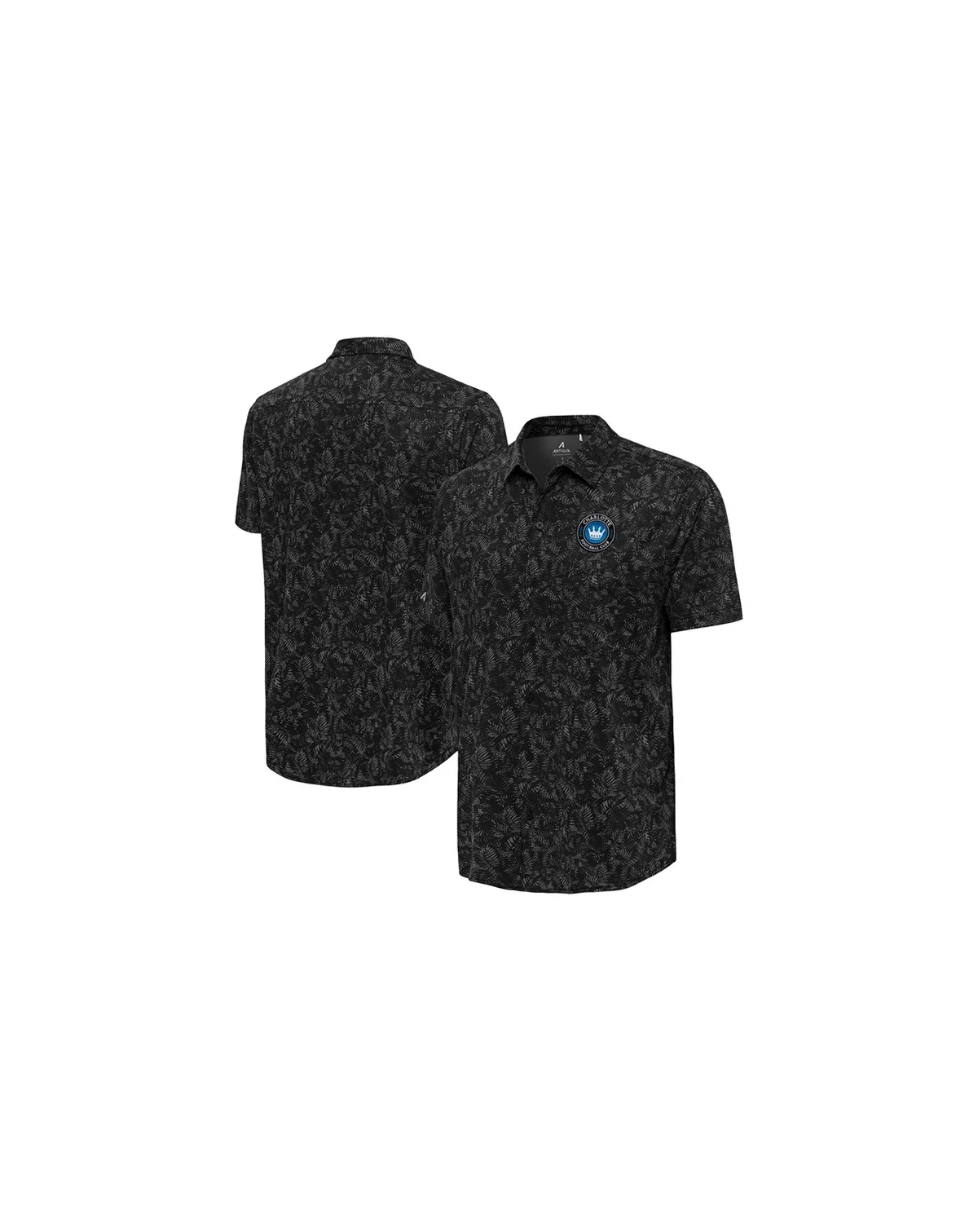 Men's Black Charlotte FC Lush Woven Button-Up Shirt