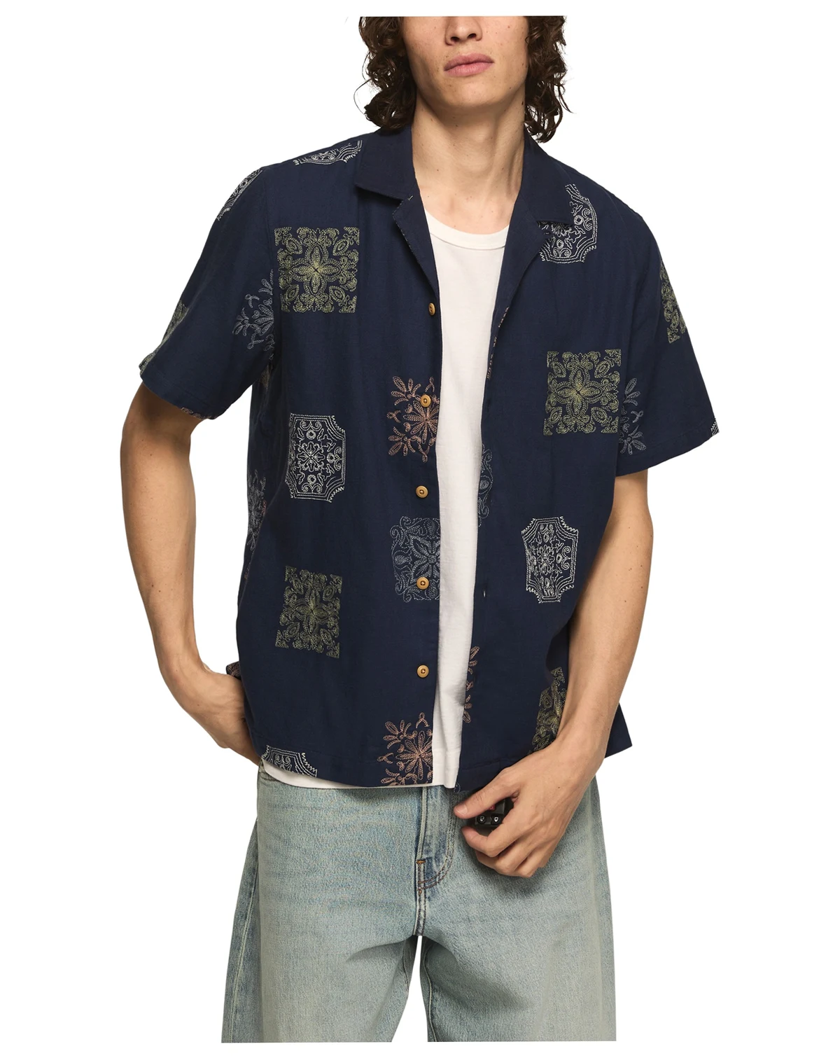 Men's Novelty Camp Collar Shirt