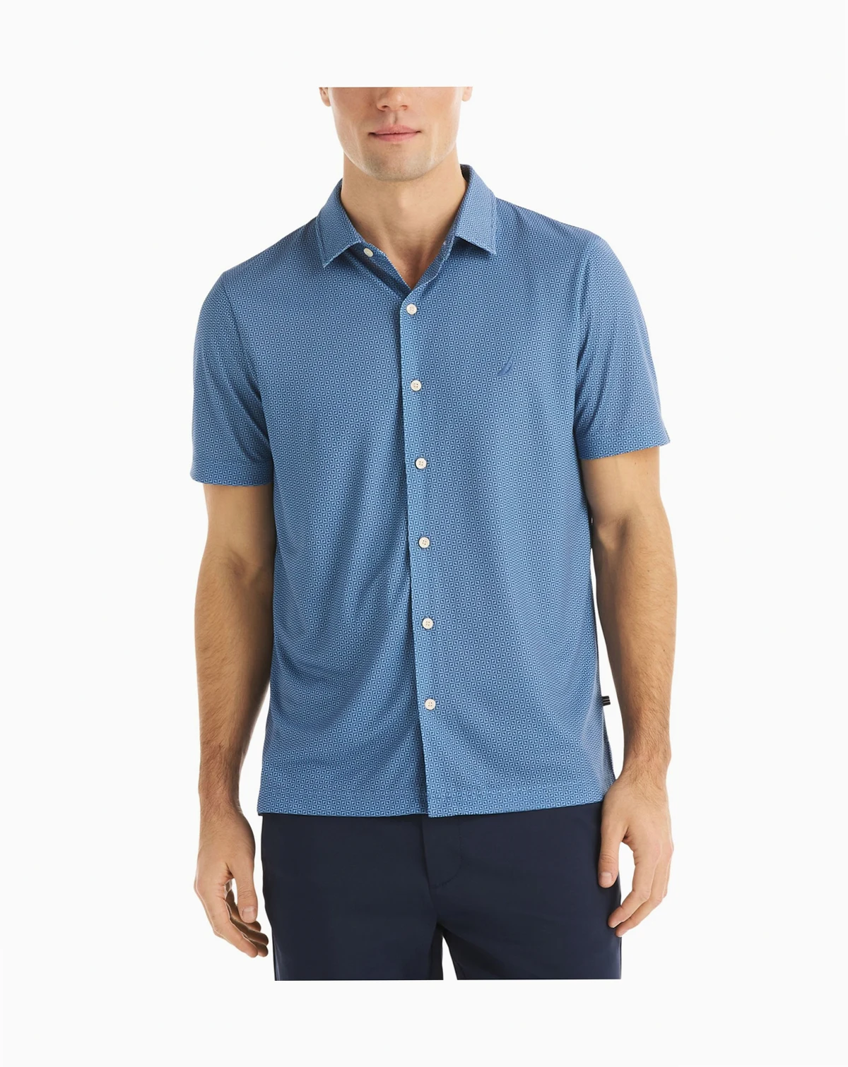 Men's Short-Sleeve Diamond Geo Camp-Collar Shirt