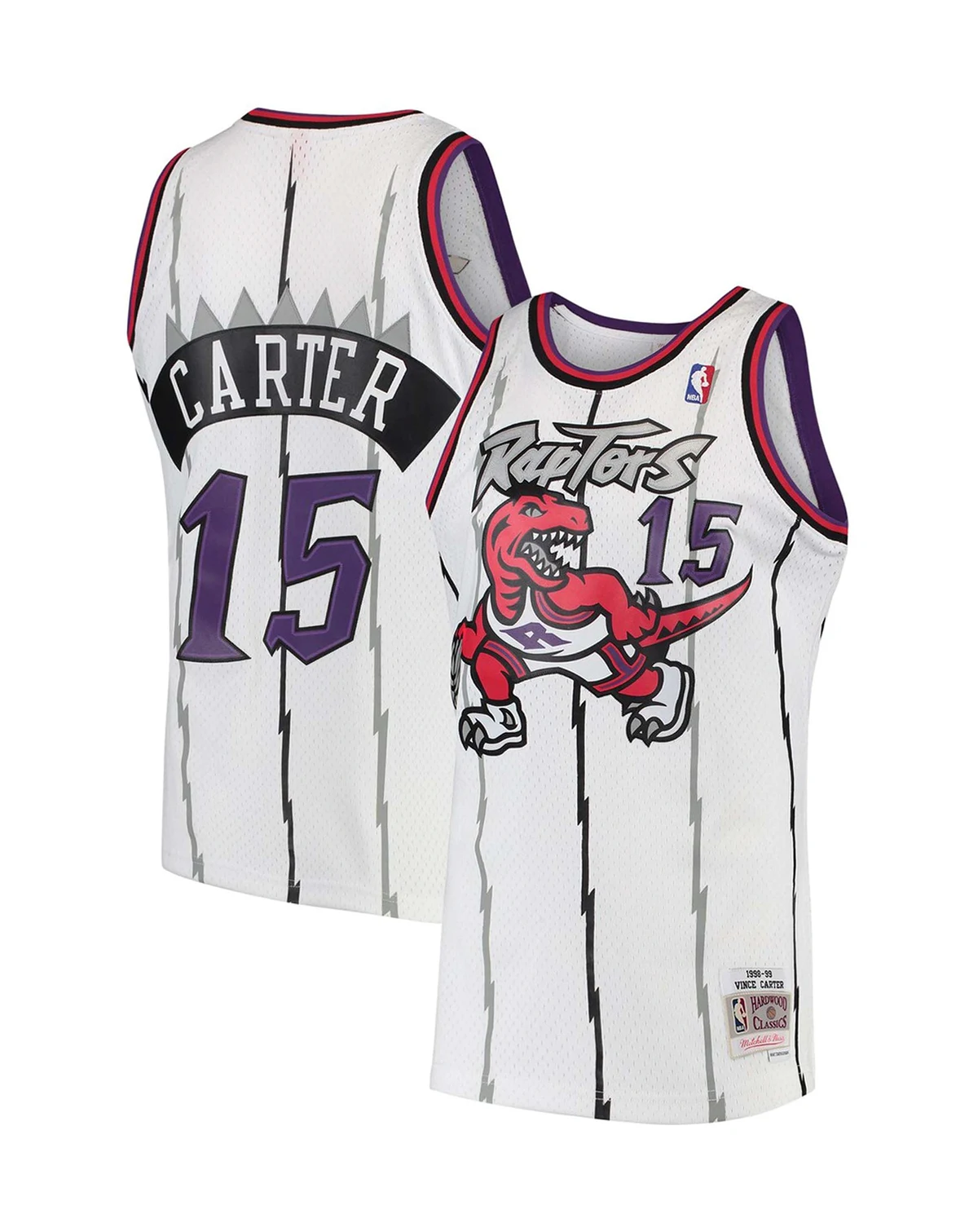 Men's Vince Carter White Toronto Raptors 1997-98 Hardwood Classics Swingman Jersey