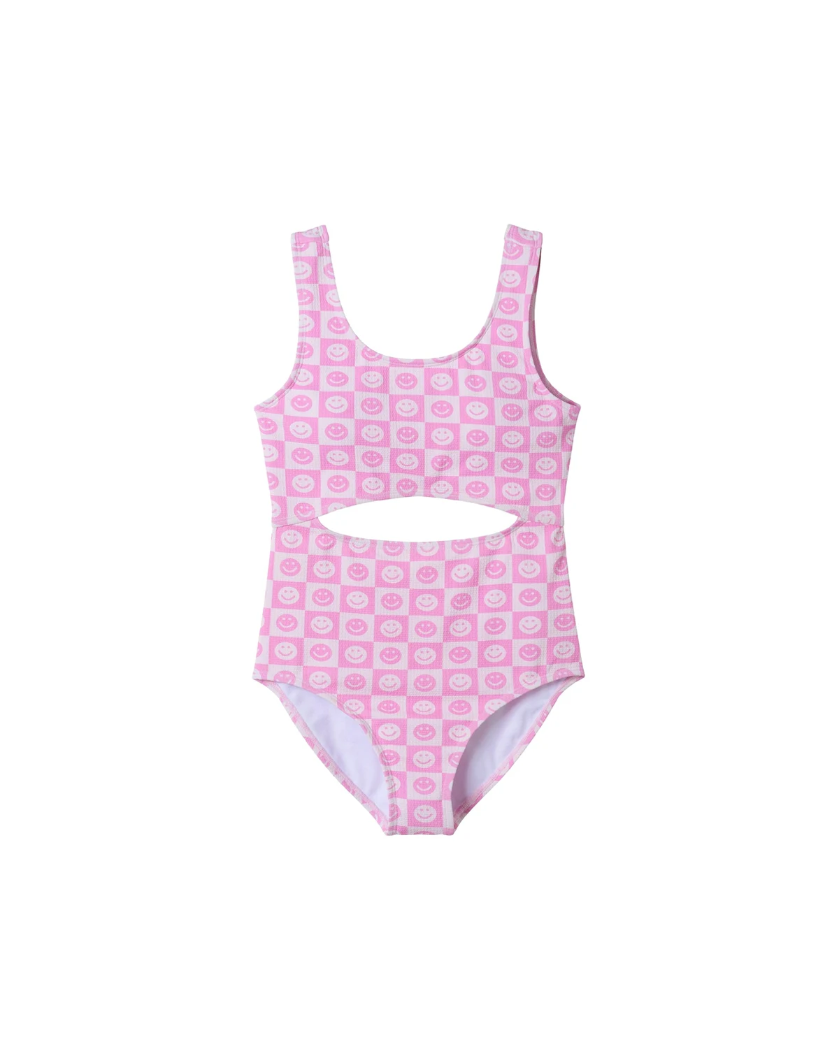 Toddler/Child Girls Cutout One Piece Smiley Print Swimsuit