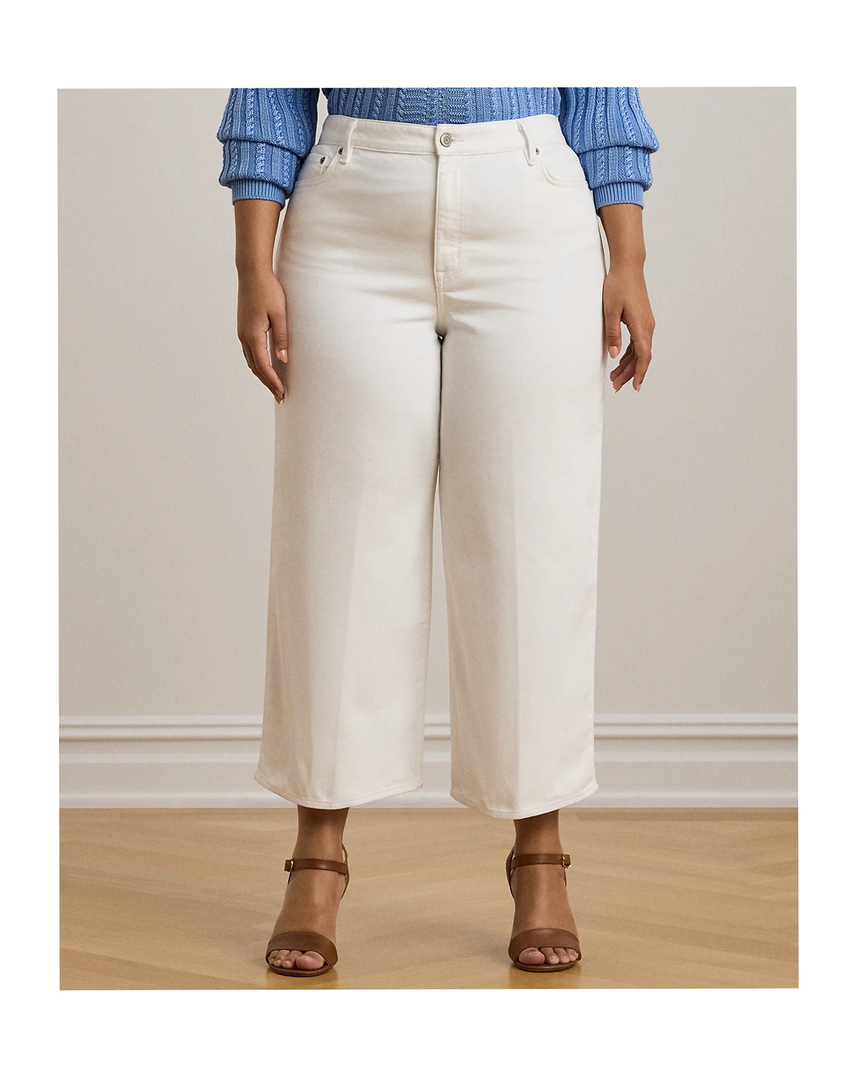 Plus Size High-Rise Wide-Leg Cropped Jeans