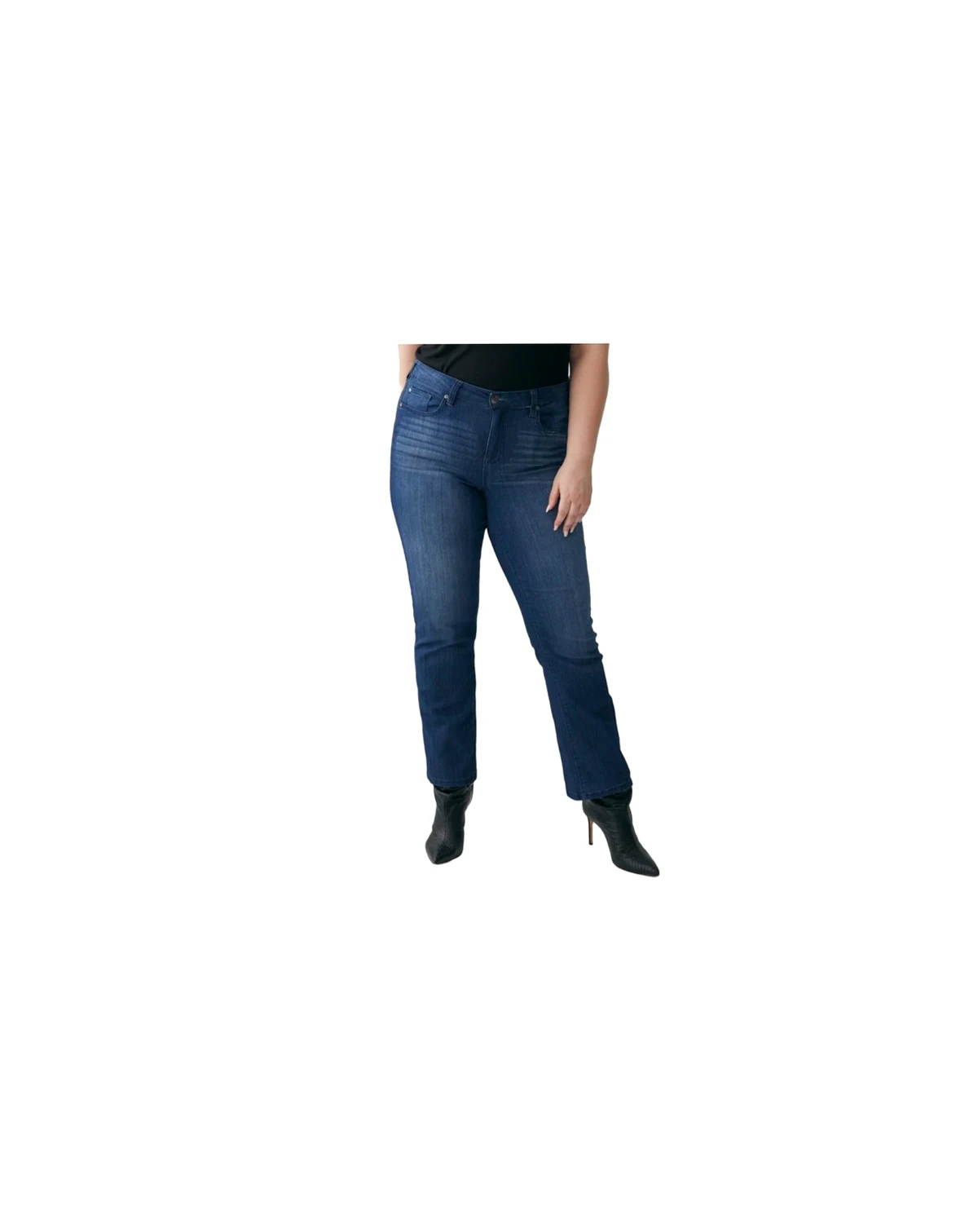 Plus Size High Rise Vintage-Like Wash Bootcut Jean