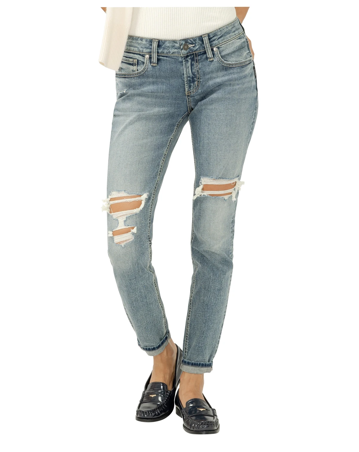 Women's Girlfriend Mid Rise Skinny Leg Jeans