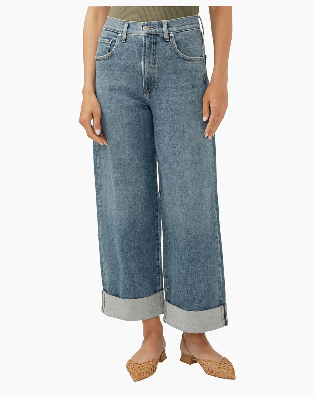 Women's Be Easy High Rise Cropped Wide Leg Jeans