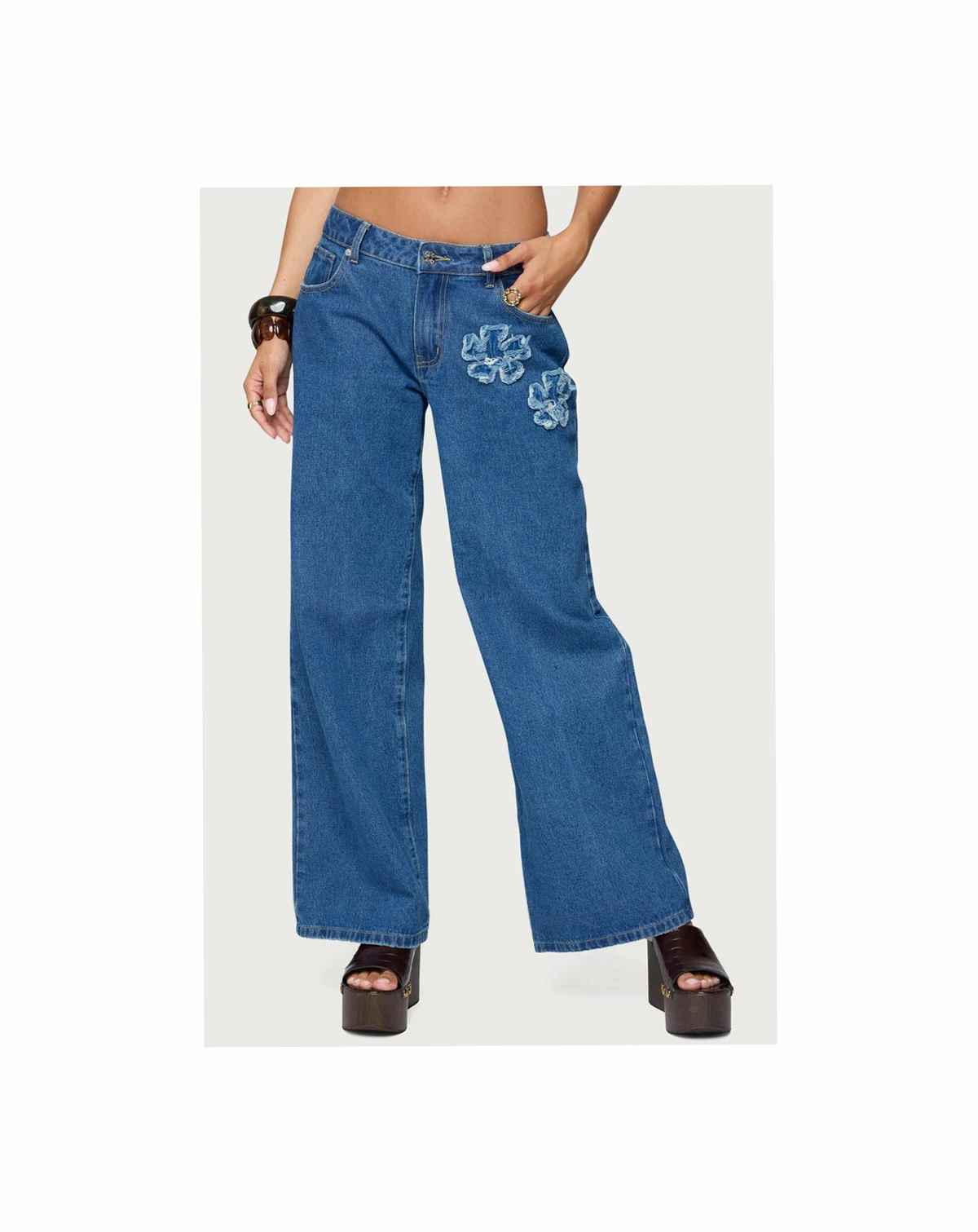 Women's Flower Patch Low Rise Jeans