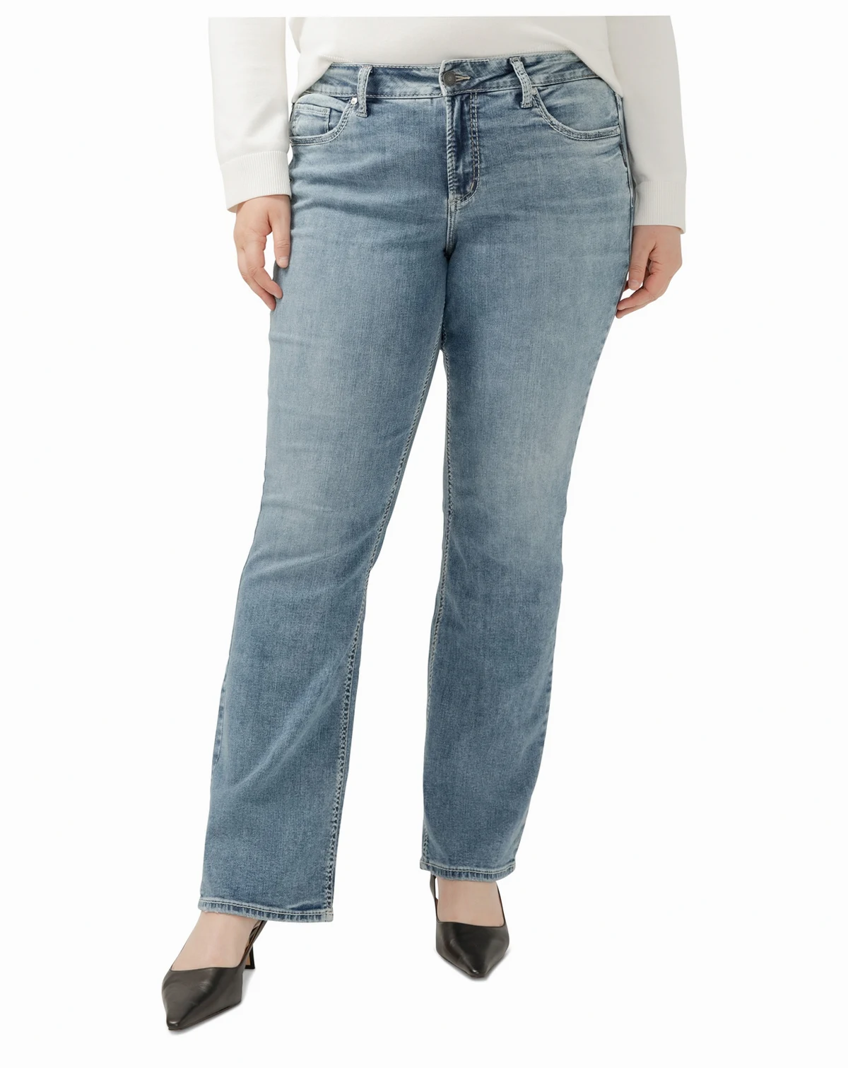 Women's Plus Size Suki Mid Rise Curvy Fit Slim Bootcut Jeans