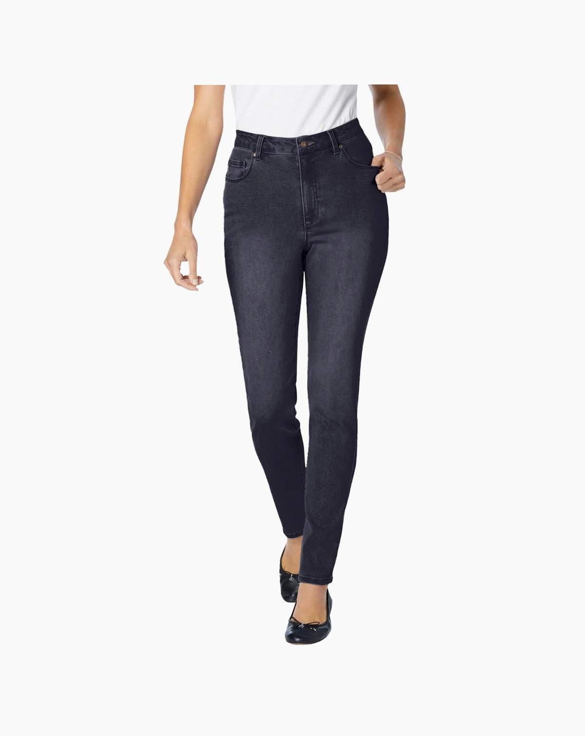 Plus Size Tall Slim-Leg Stretch Comfort Denim Five-Pocket Jeans