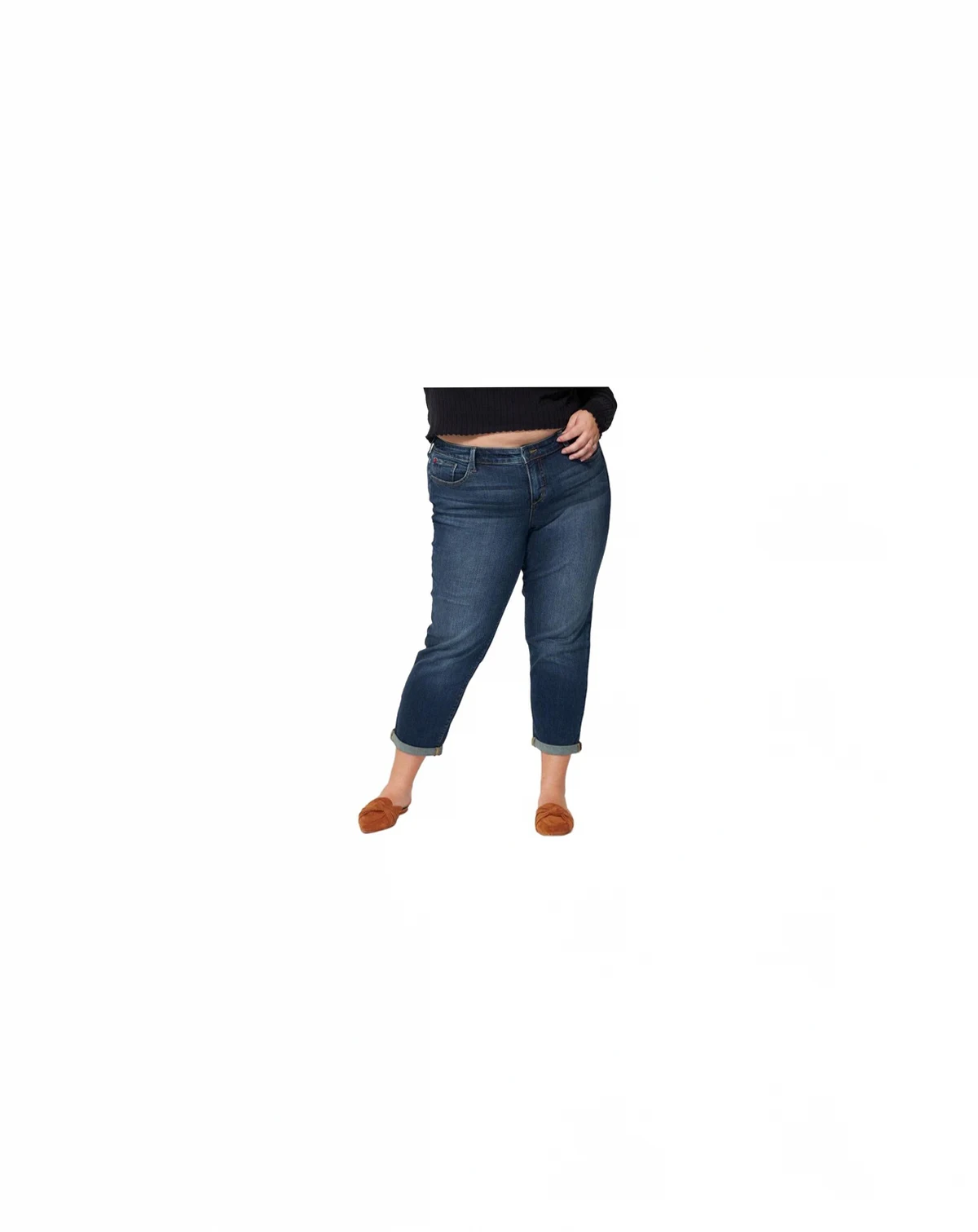 Women'sDenim Mid Rise Boyfriend rolled in 25.5" inseam - Kelly