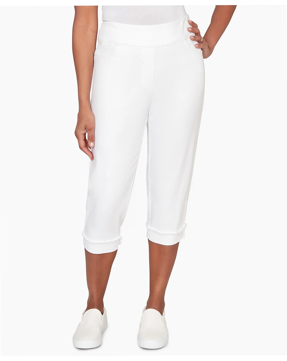 Women's Port Side Mother of Pearl Denim Super Stretch Capri Jeans