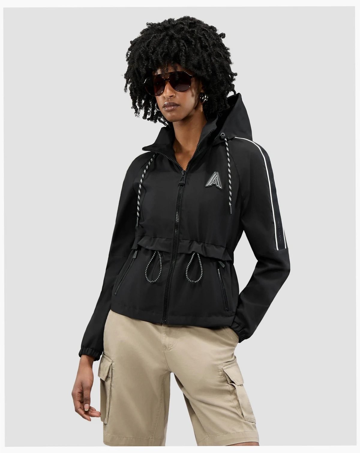 Women's Enneth Hooded Windbreaker with Adjustable waist