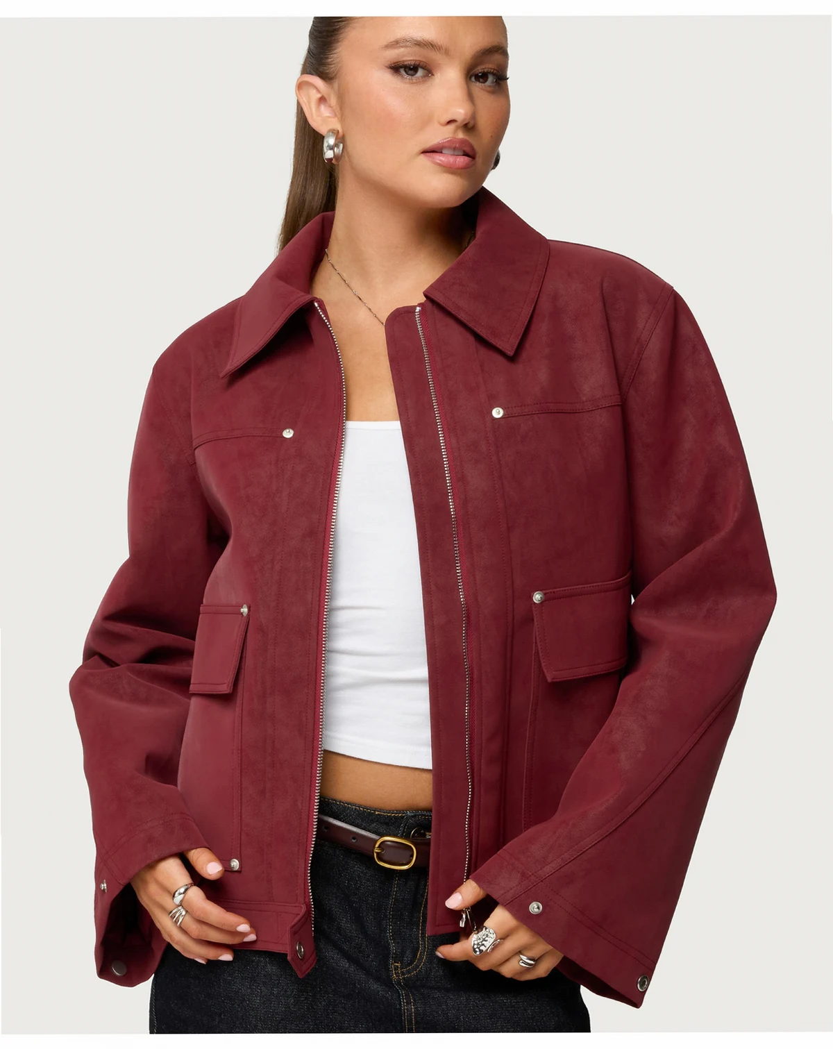Women's Annabelle Oversized Faux Suede Jacket