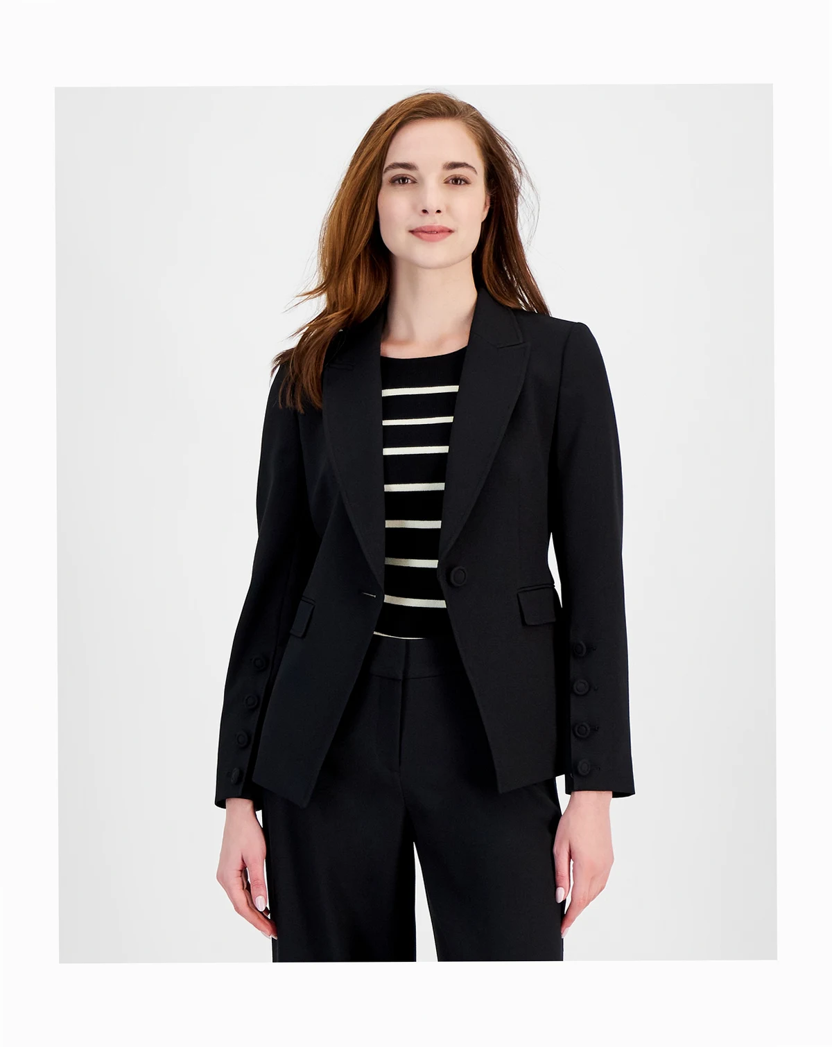 Women's Single-Button Peak-Lapel Blazer