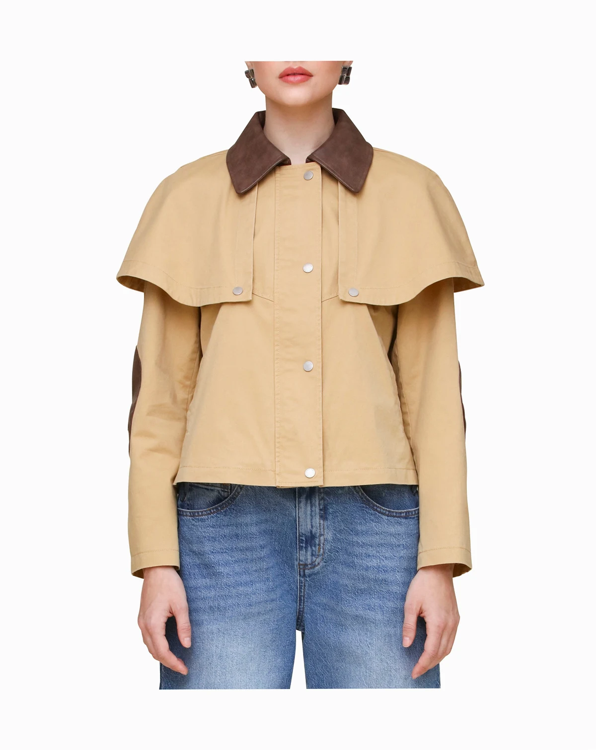 Women's Cropped Cape Trench Coat