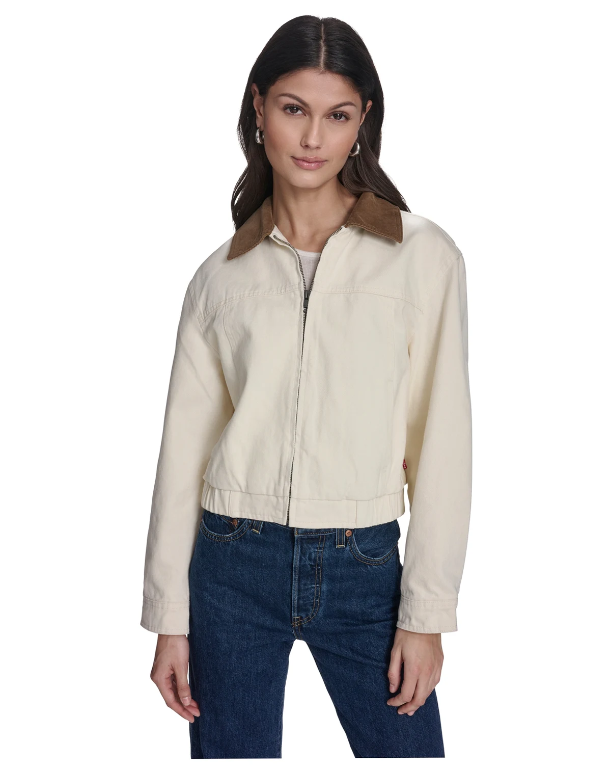 Women's Zip-Front Laydown Collar Coat