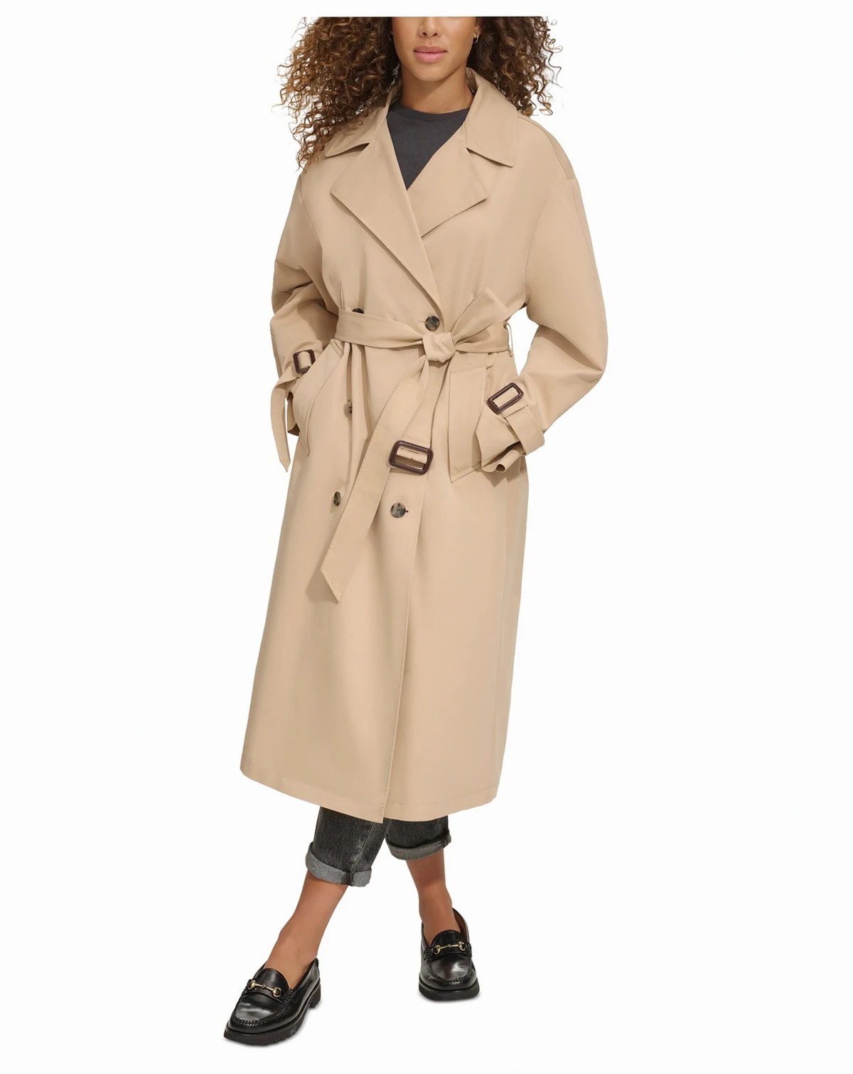 Women's Classic Relaxed Fit Belted Trench Coat