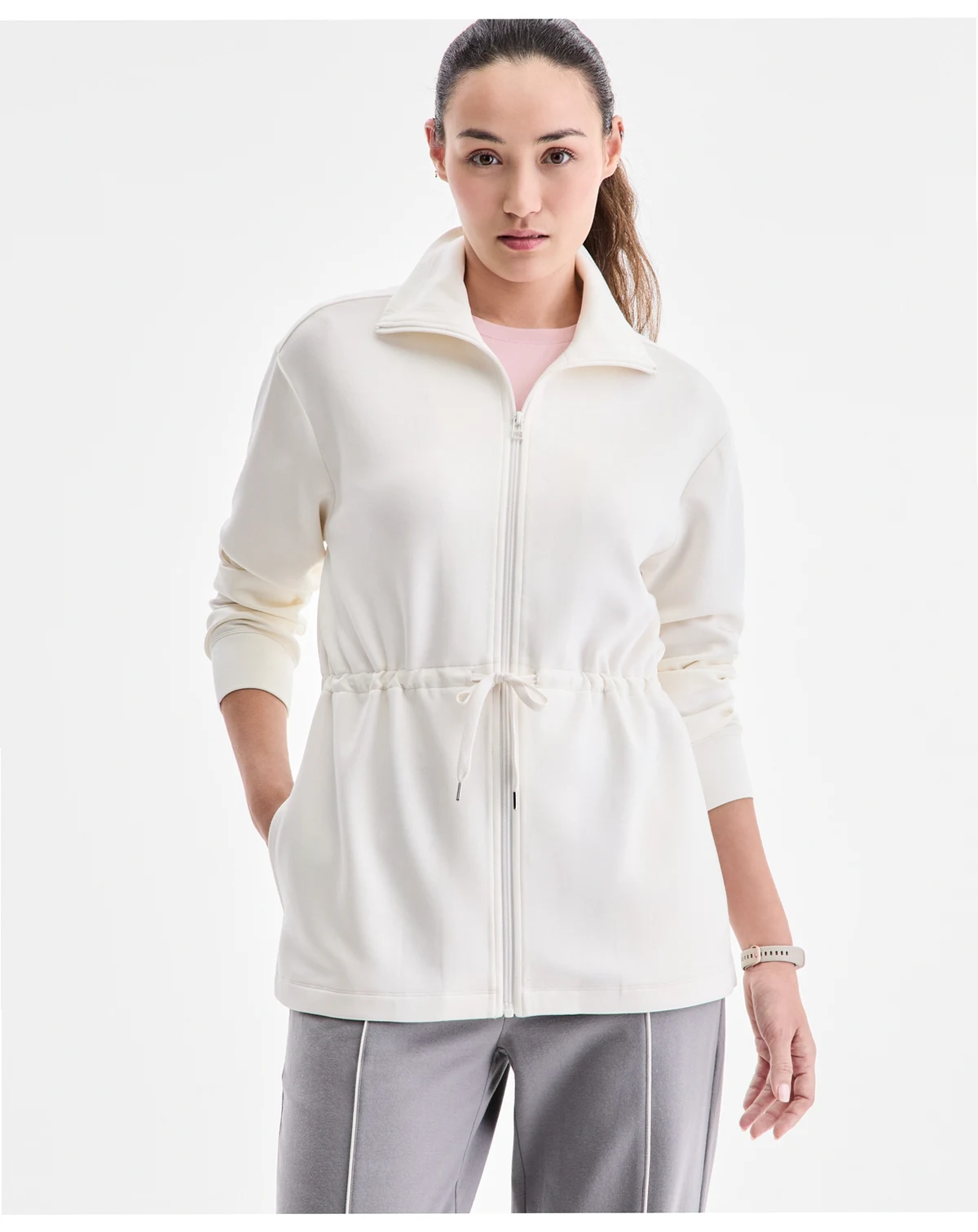 Women's Butter Soft Tie Waist Full Zip Jacket, Macy's Exclusive