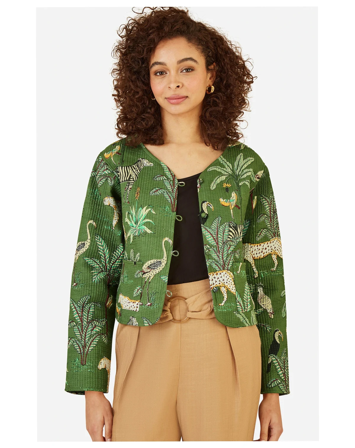 Women's Animal Reversible Cropped Quilted Jacket