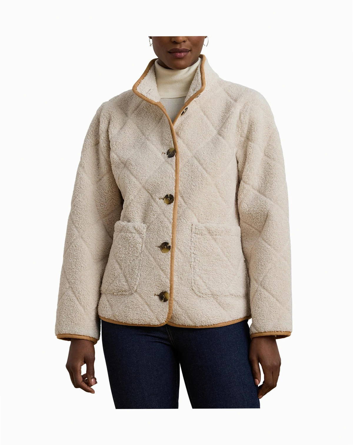 Women's Quilted Faux Shearling Jacket