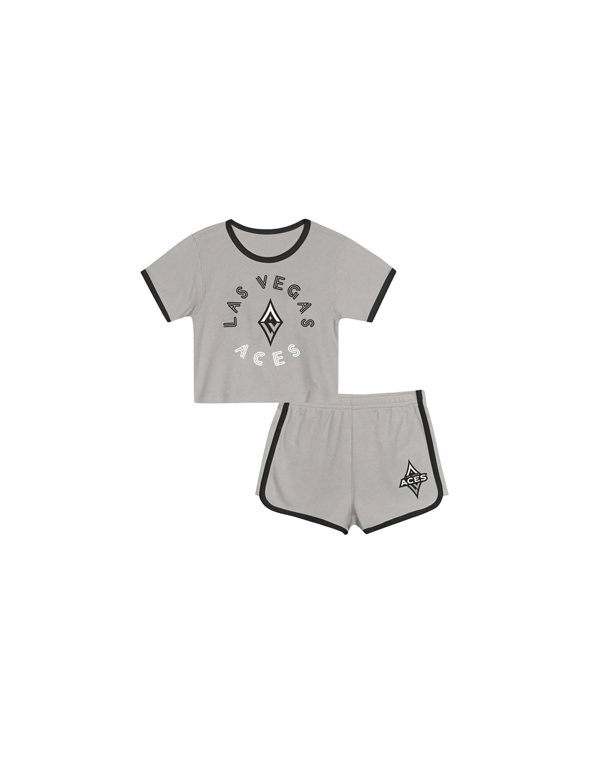 Toddler 2-Piece Gray Las Vegas Aces Double Run T-Shirt and Shorts Set