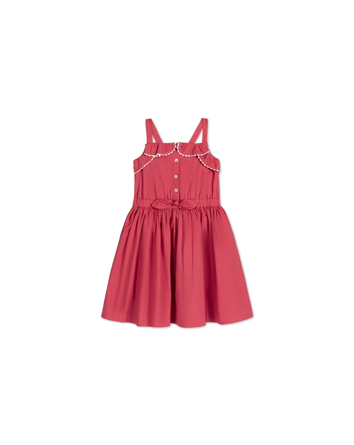 Toddler Girls Sleeveless Button Front Ruffle Sundress