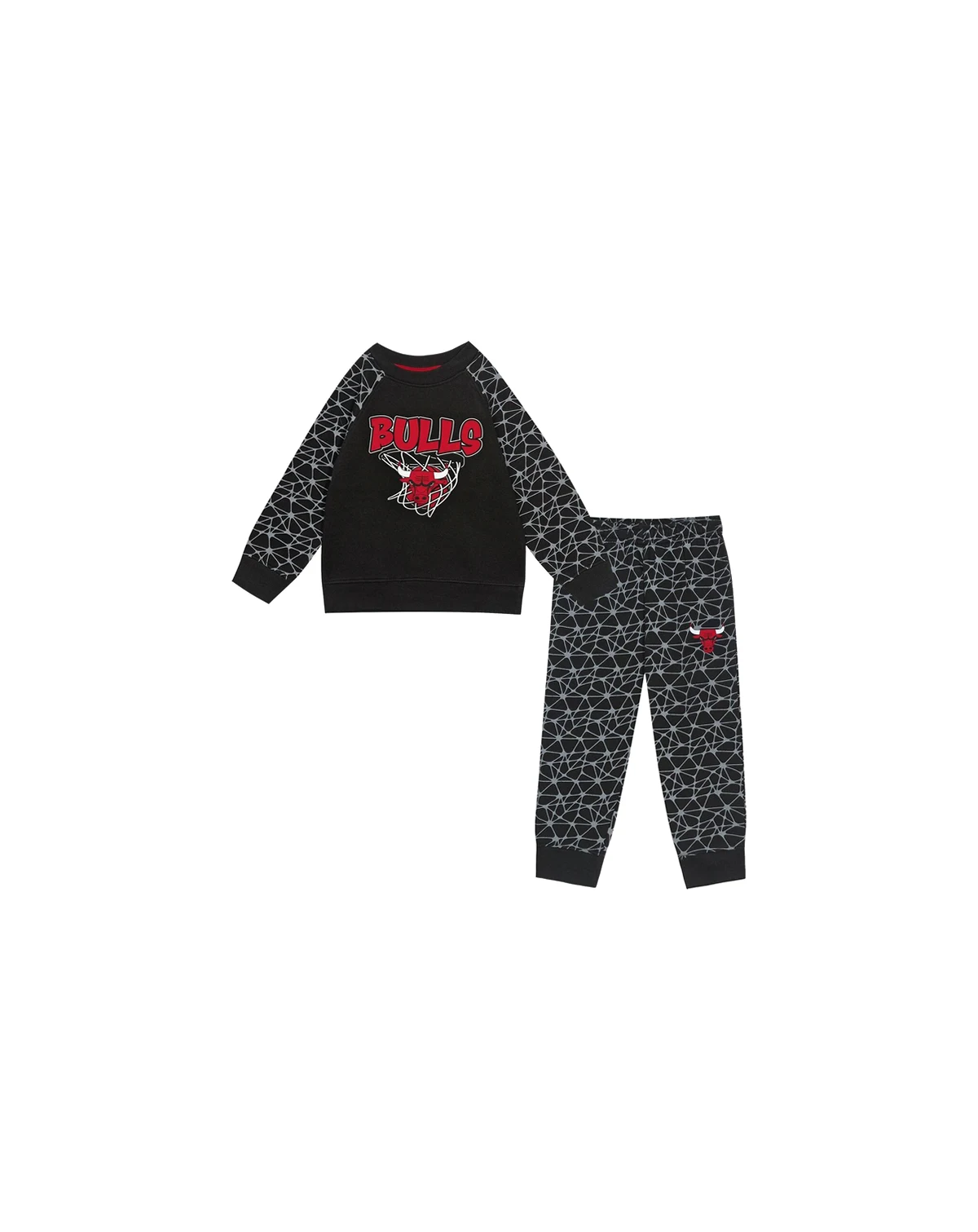 Toddler 2-Piece Black Chicago Bulls Nothing But Net Fleece Sweatshirt and Pants Set