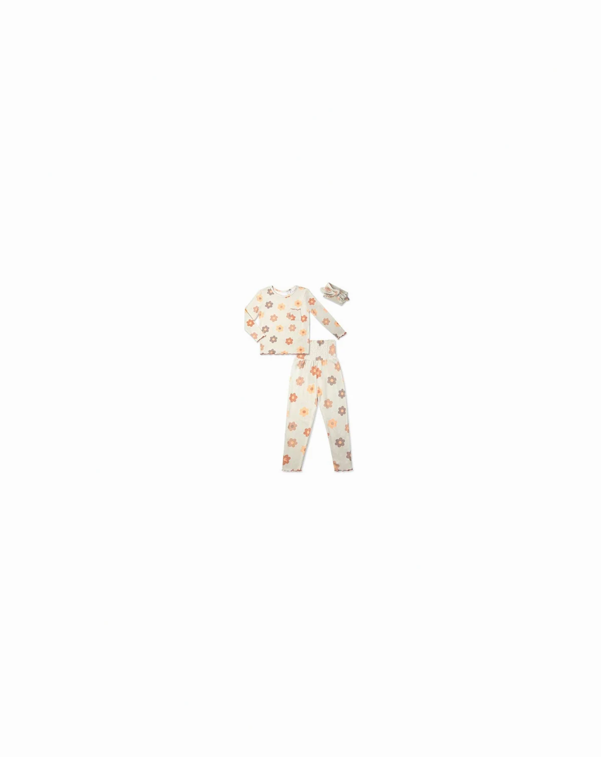Little Girls Charlie Fitted Two-Piece Long Sleeve Pajamas & Head Wrap Set
