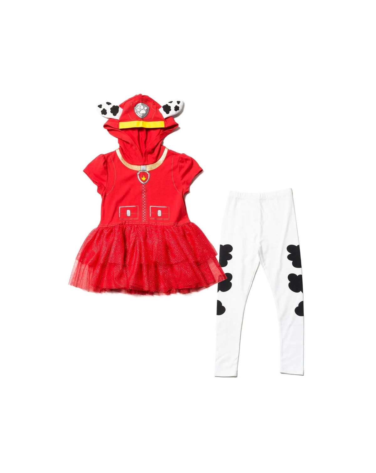 Toddler Girls Hooded Cosplay T-Shirt Dress and Leggings Outfit Set to (2T - 7-8)