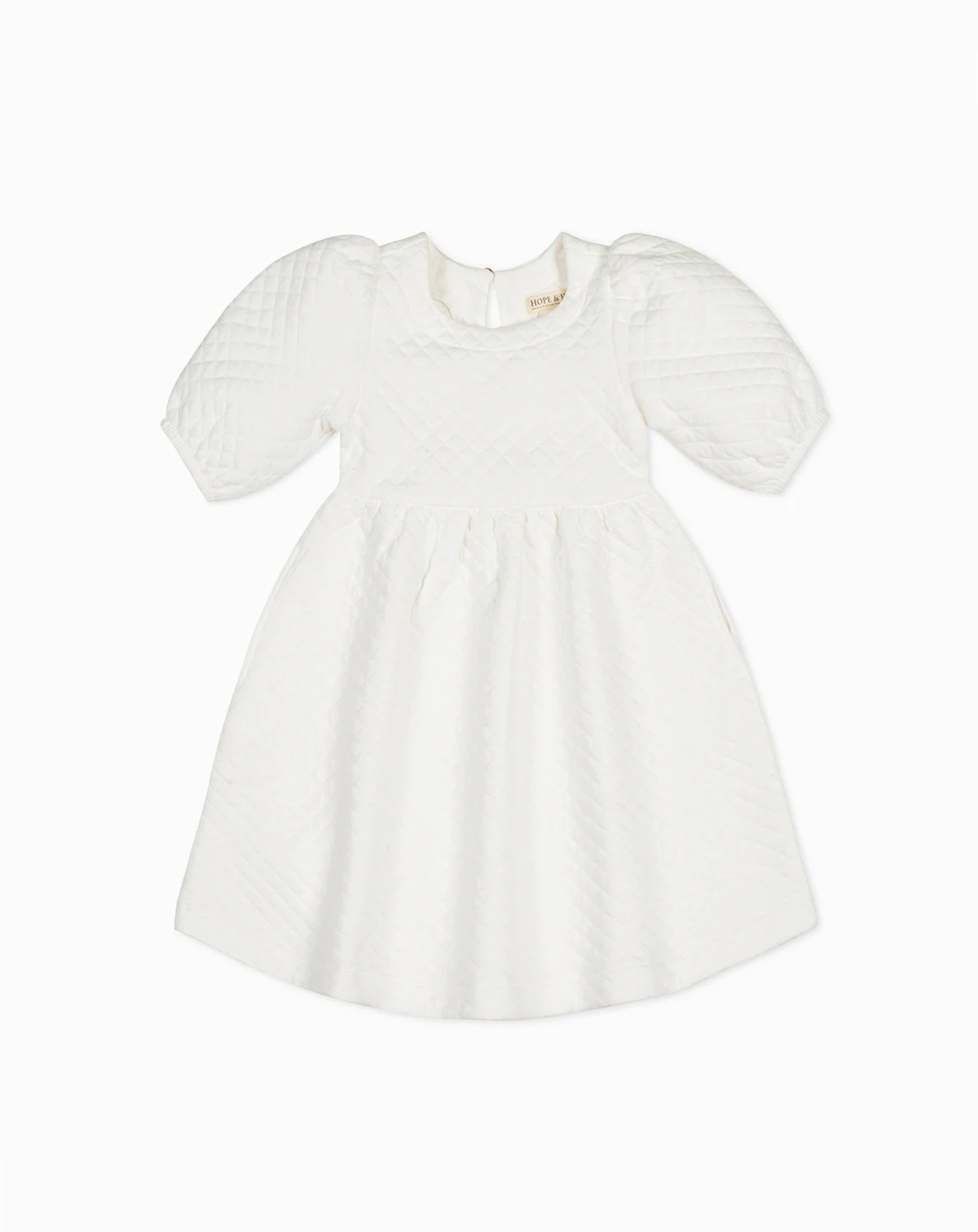 Big Girls Quilted Puff Sleeve Dress