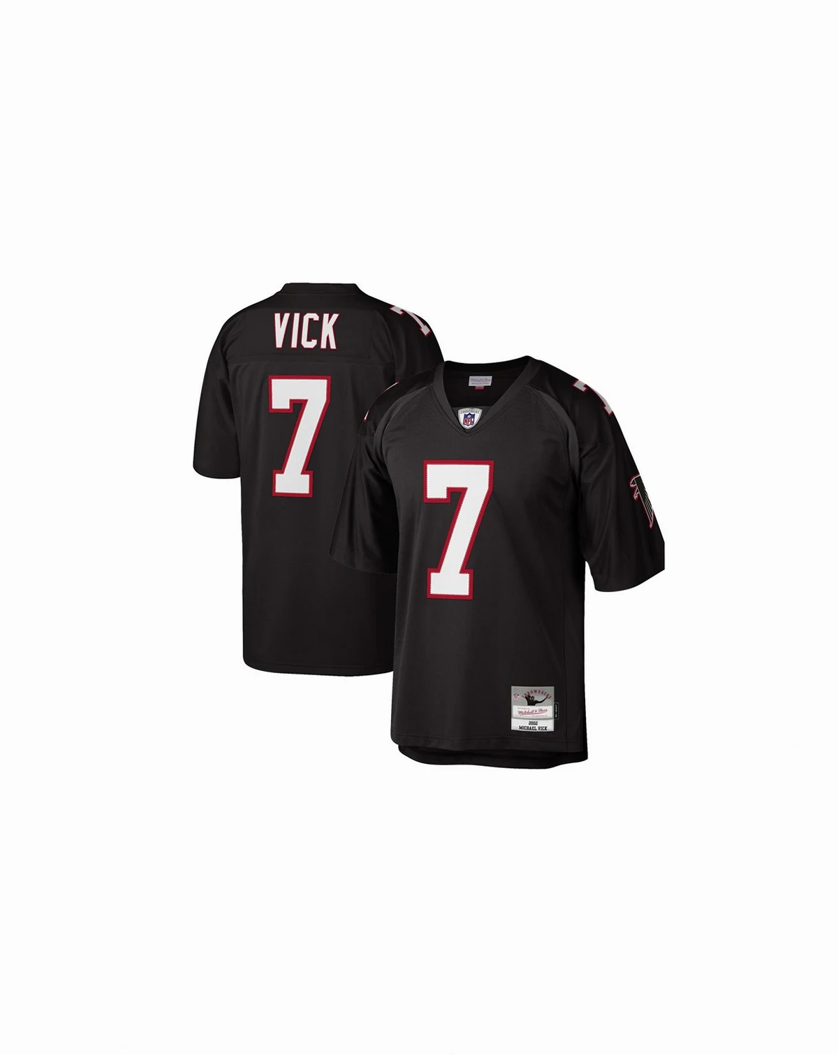 Men's Michael Vick Black Atlanta Falcons Big and Tall 2002 Retired Player Replica Jersey