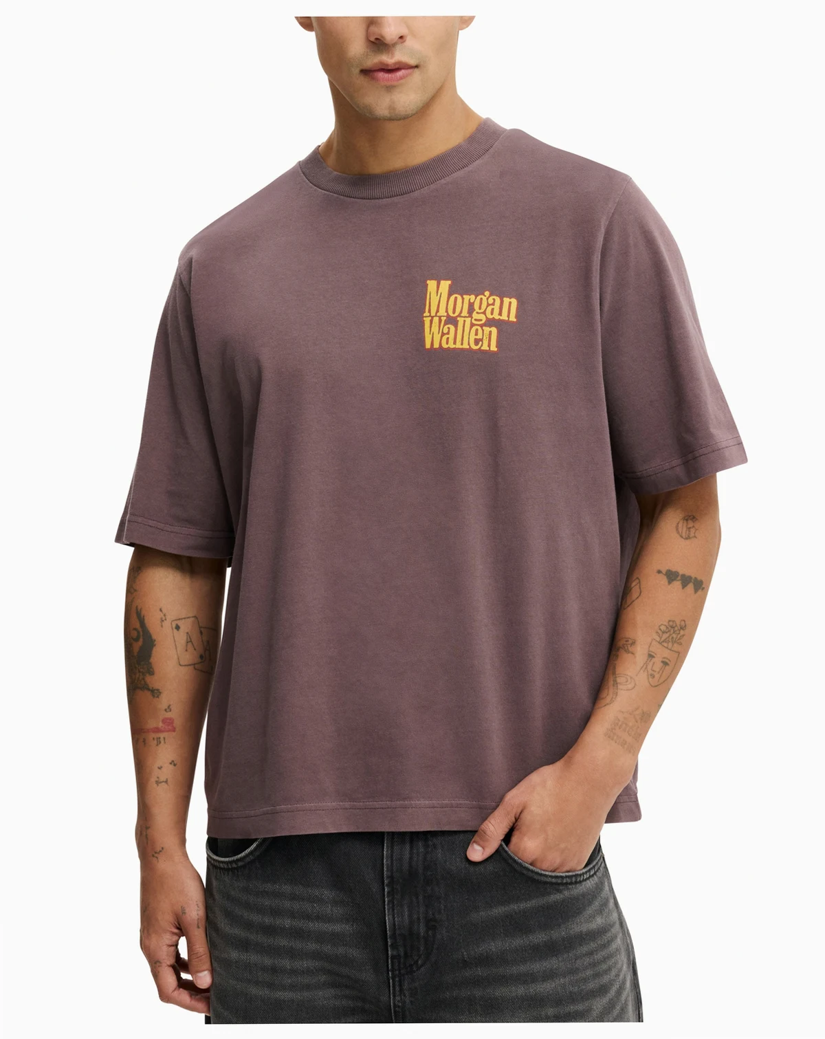 Men's Cropped Fit Music T-Shirt