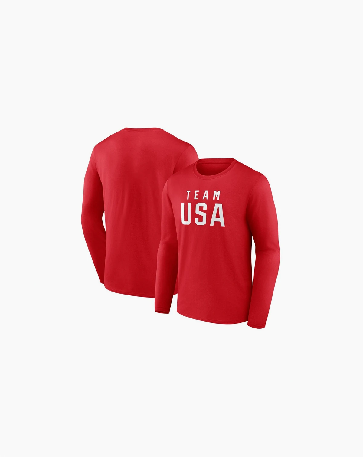 Men's Red Team USA Wordmark Long Sleeve T-Shirt