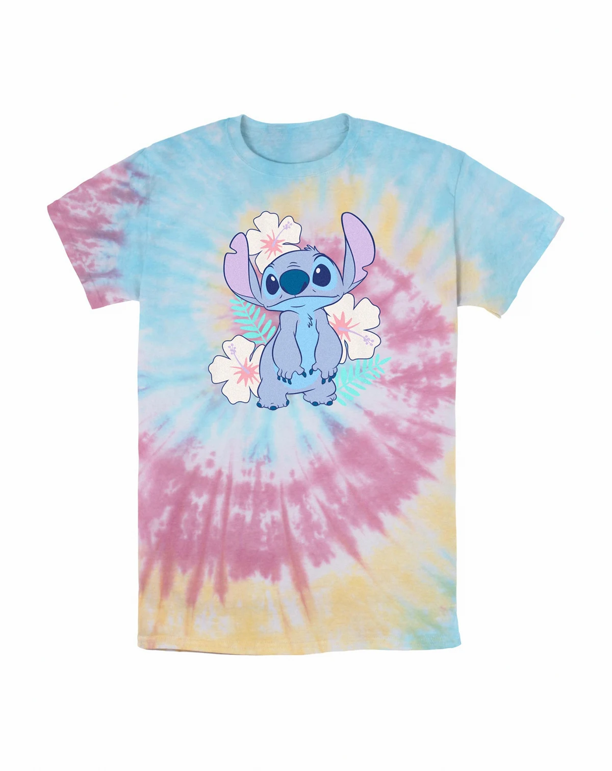 Men's Stitch Flower Set Short Sleeve Tie Dye T-Shirt