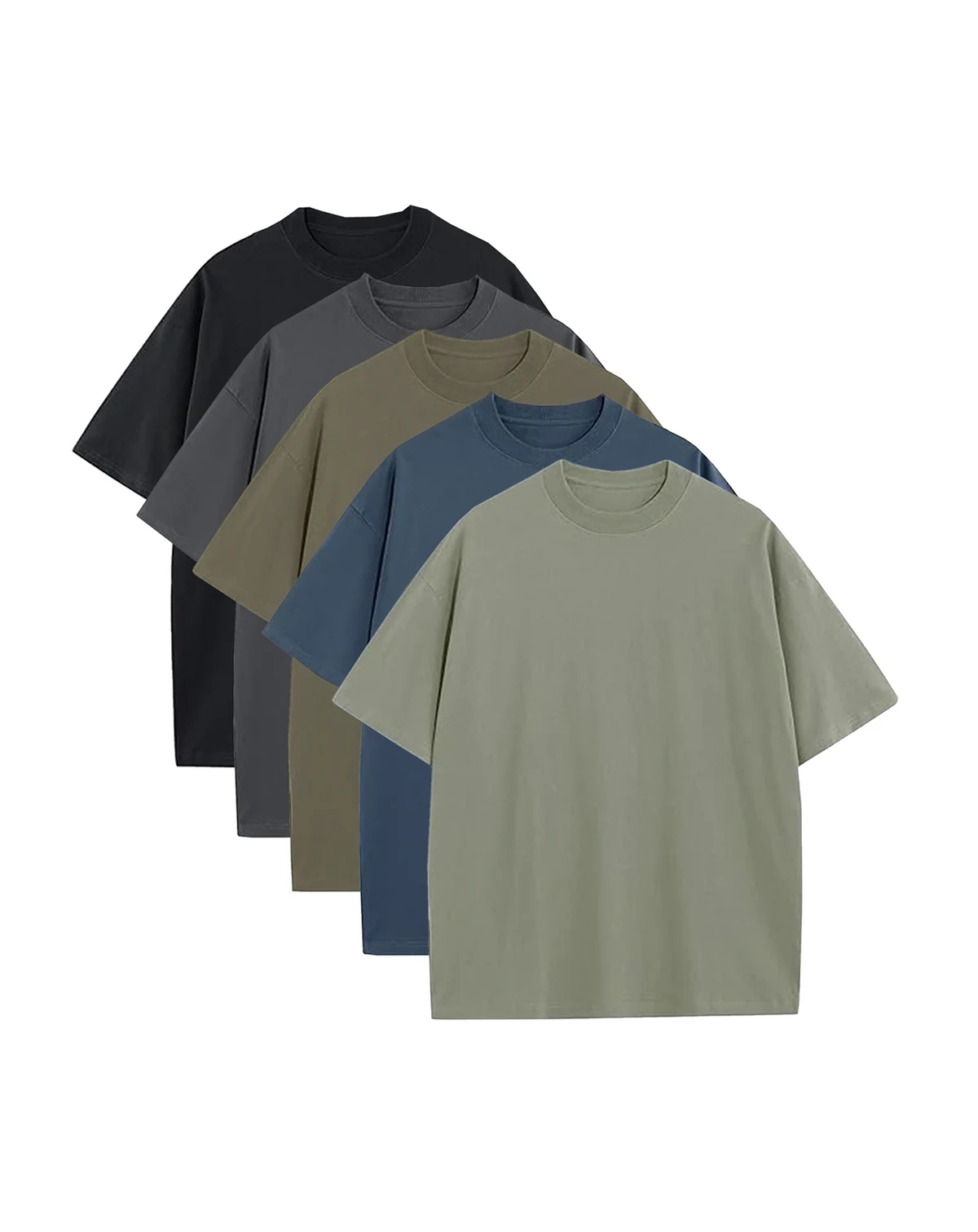 Men's 5-Pack Oversized Crewneck T-Shirt
