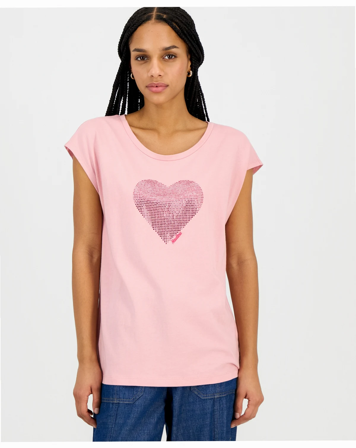 Nautica Women's Round-Neck Embellished-Heart T-Shirt