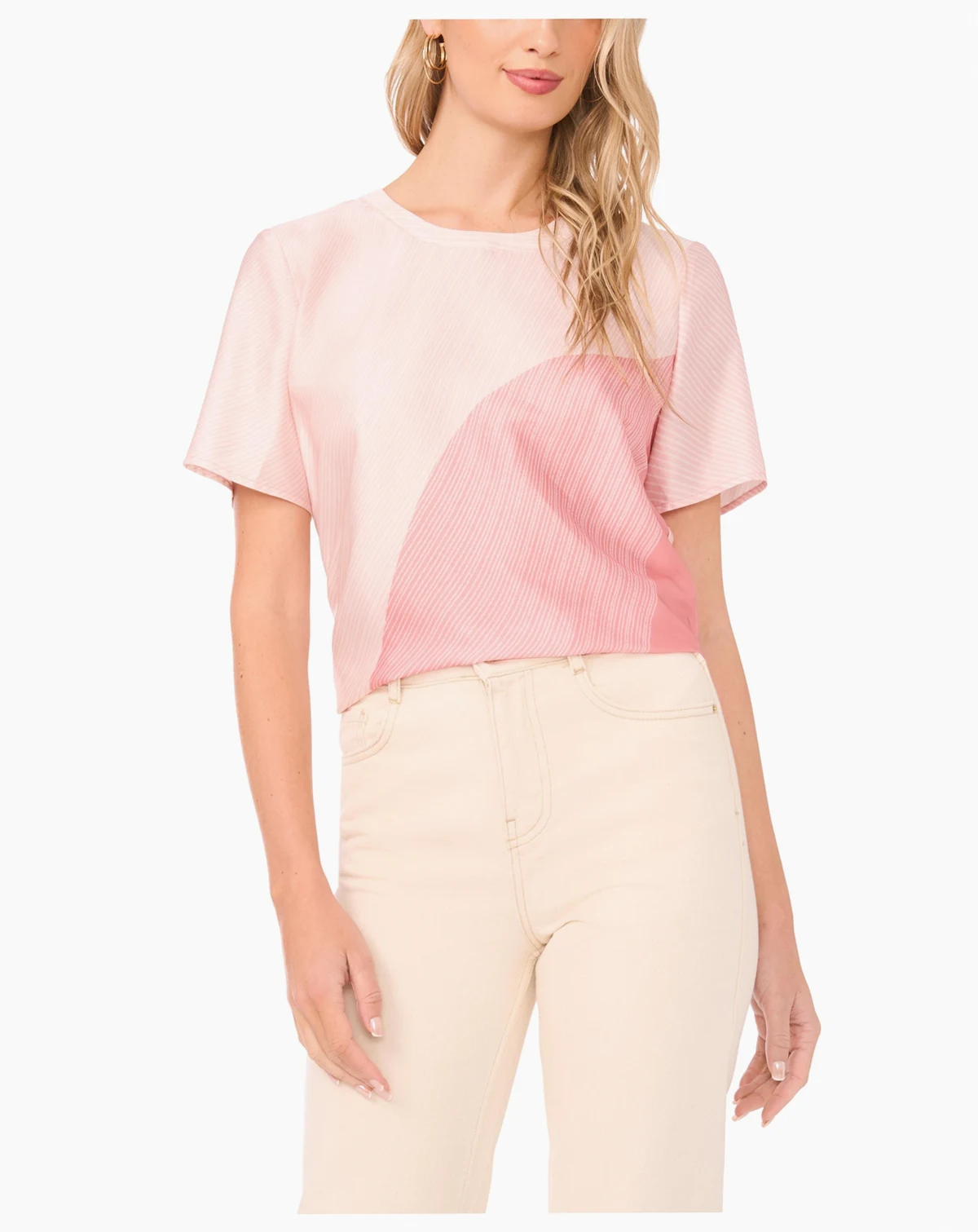 Women's Crew Neck Cropped Blouse